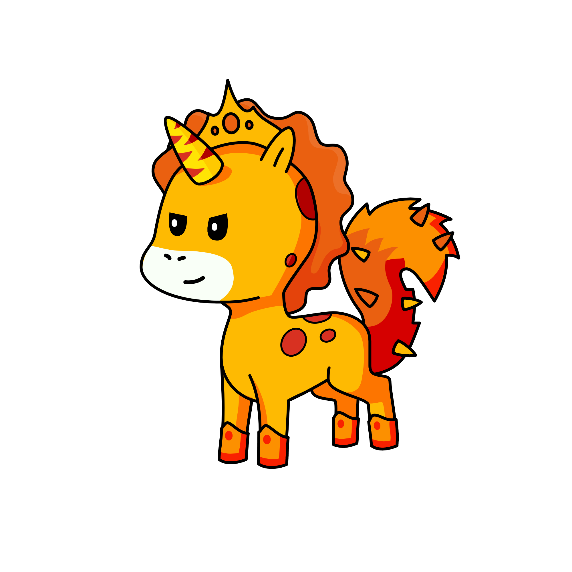 King flame, the unicorn