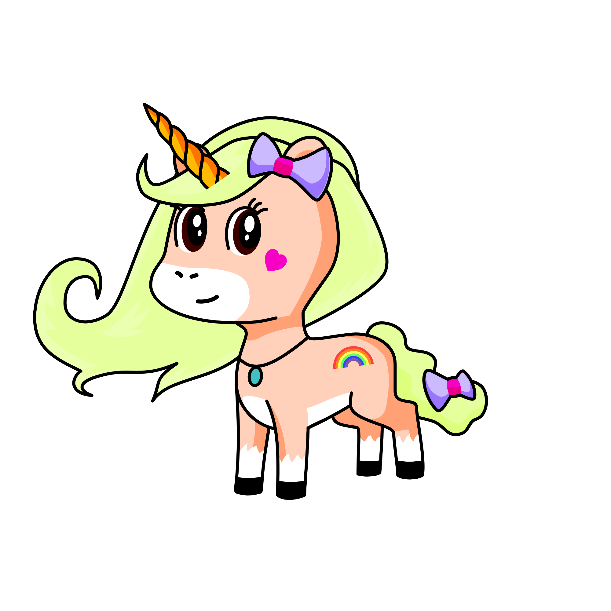 rainbow pink, the unicorn