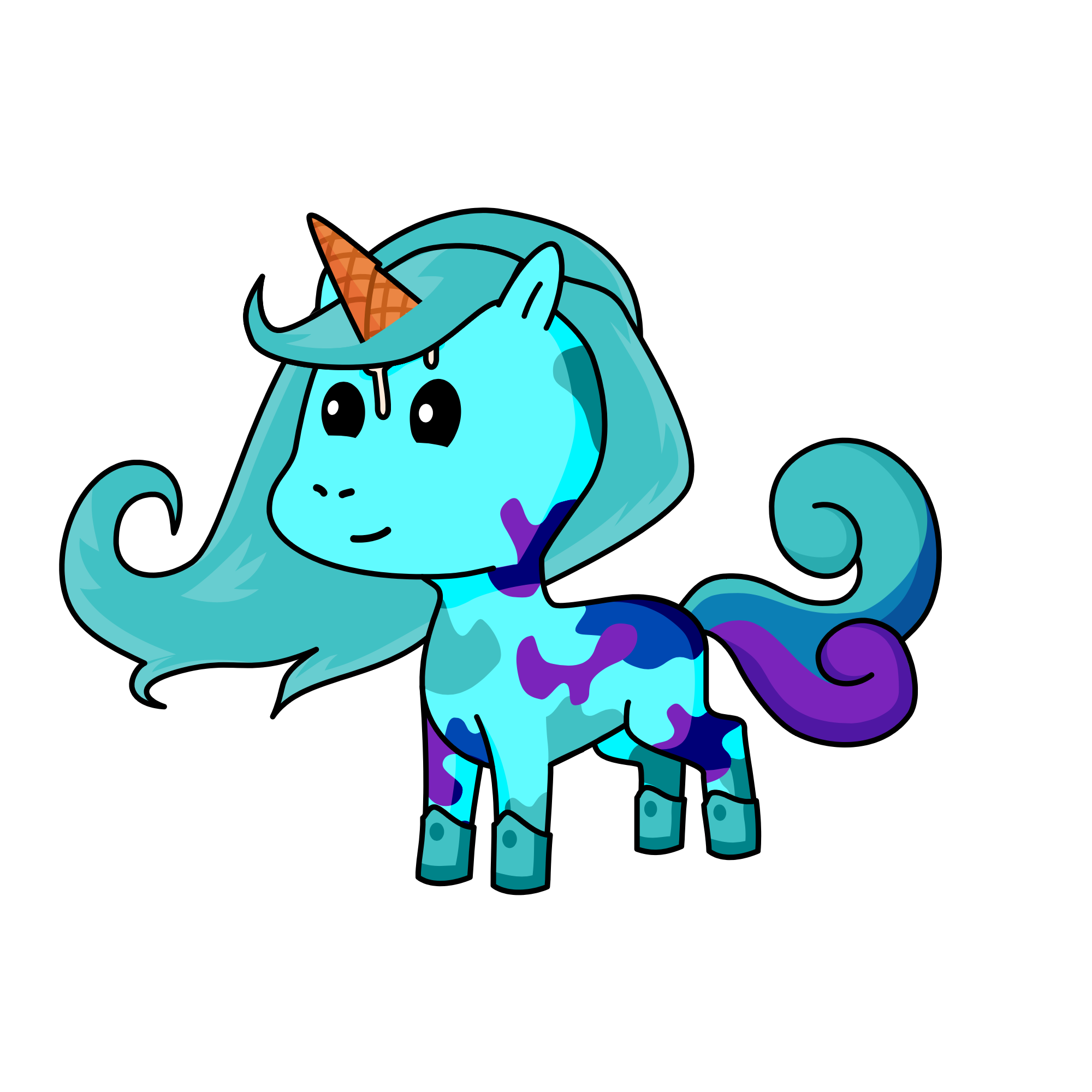 Turquoise, the unicorn