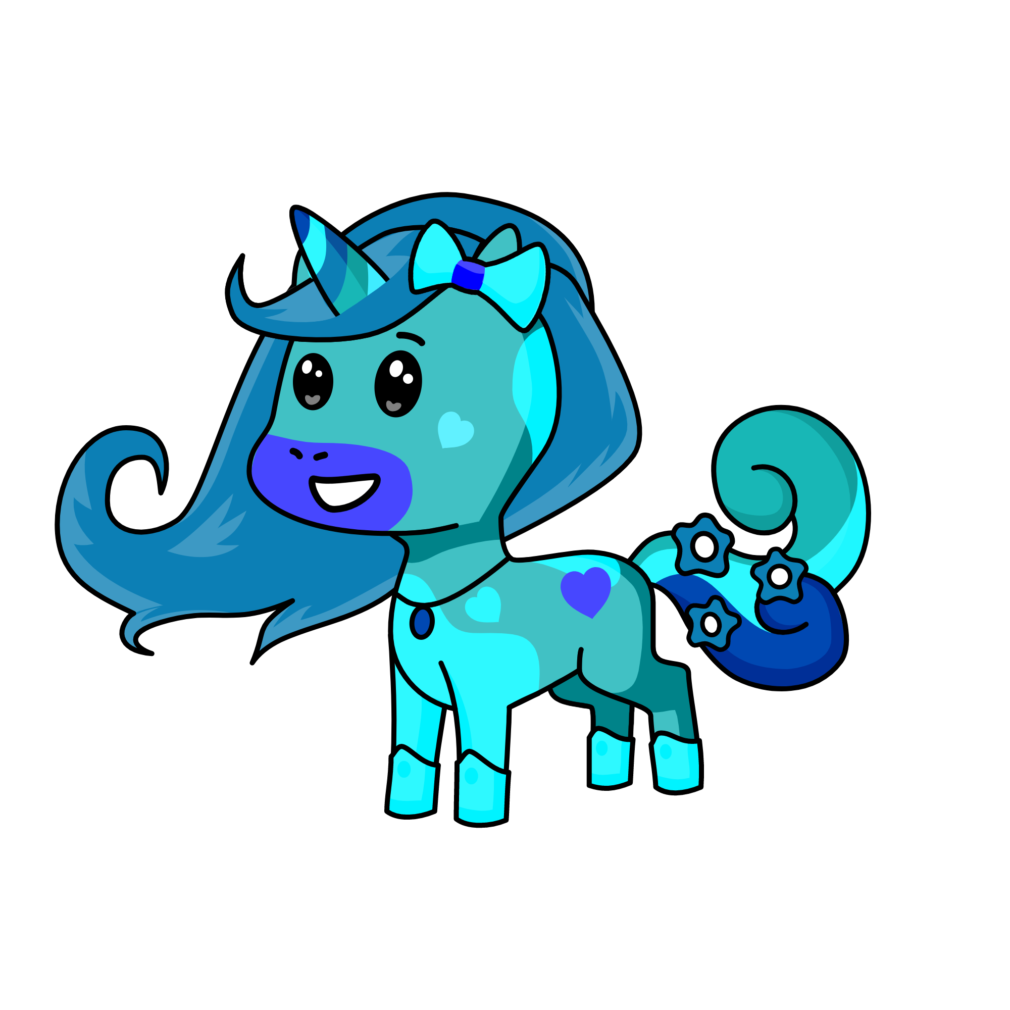 Girls can be blue, the unicorn