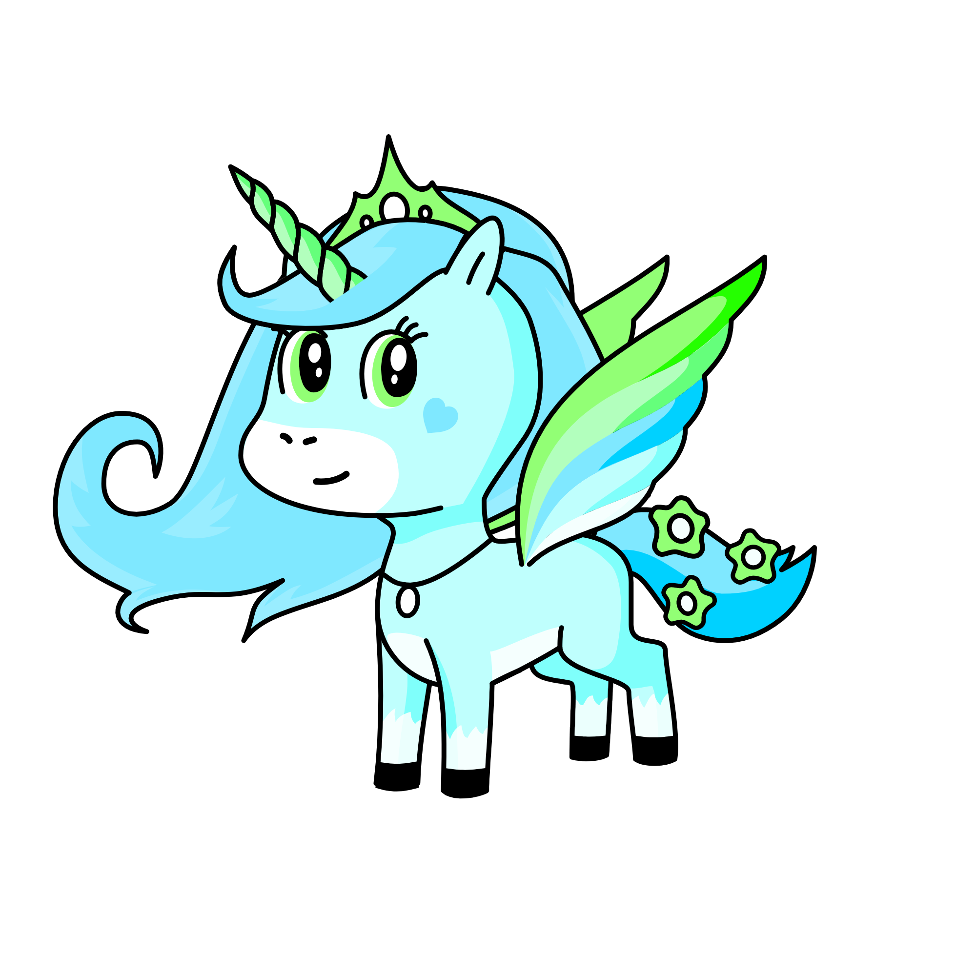 Blue-Glory, the unicorn