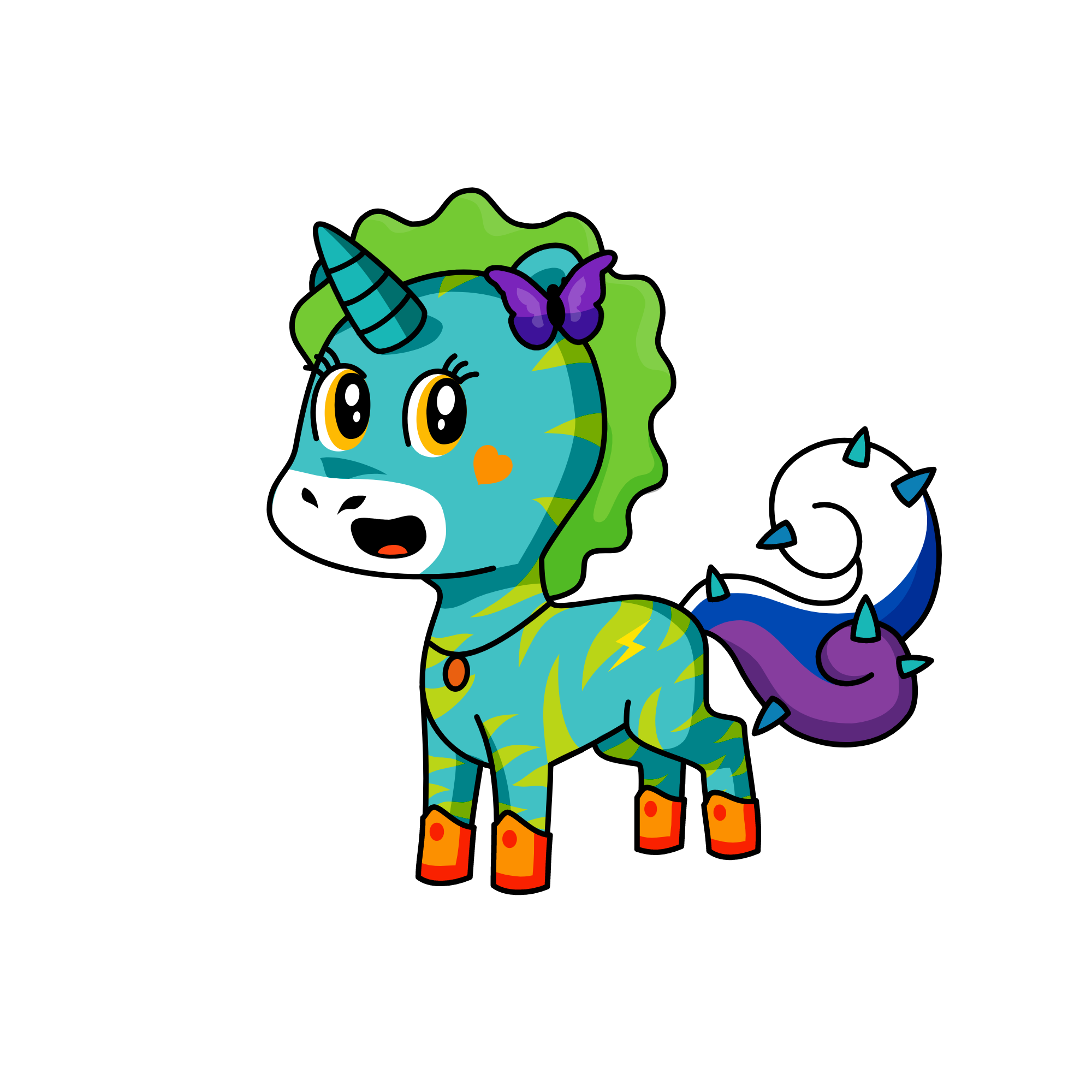 greeny zebra, the unicorn