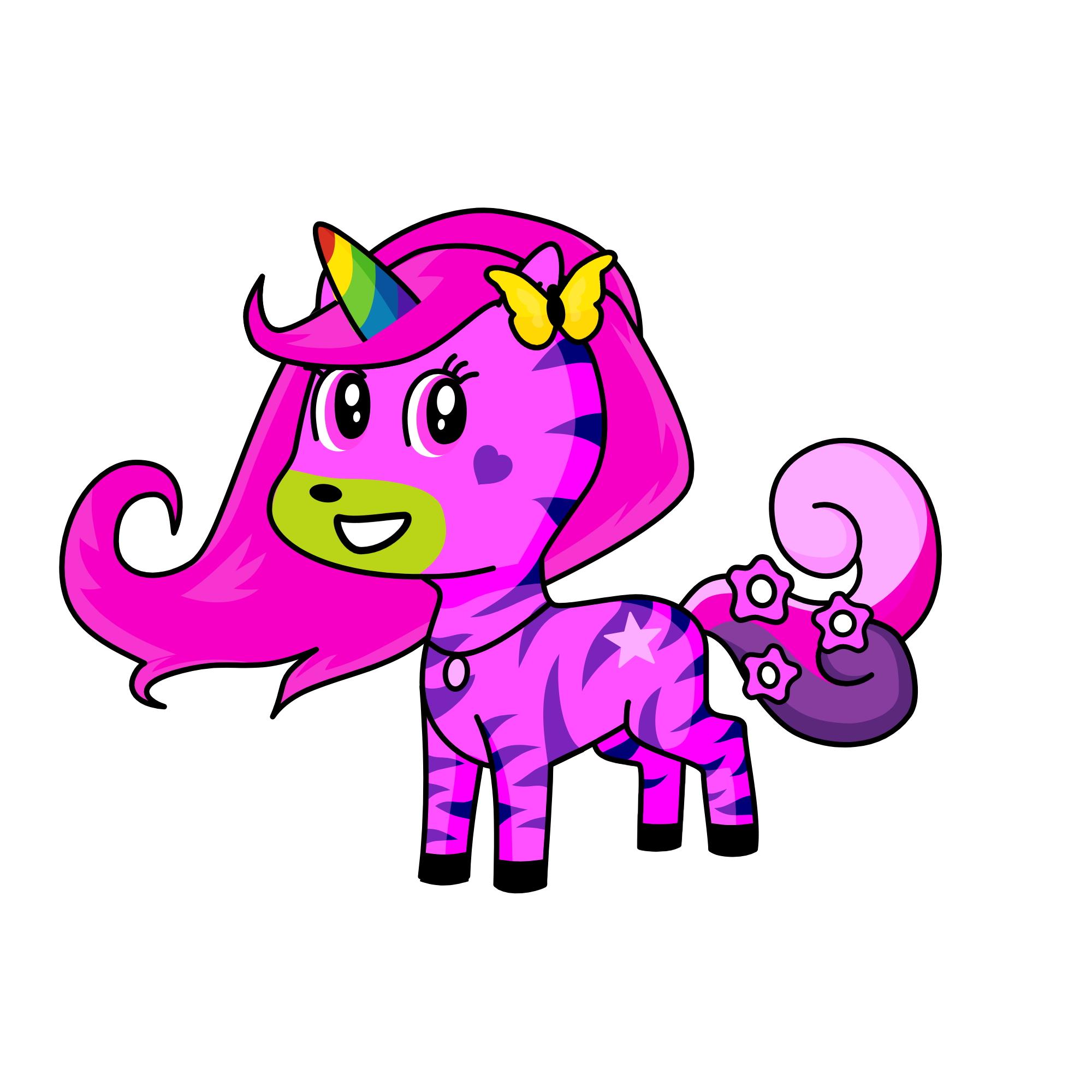 Pink Angle Uni, the unicorn