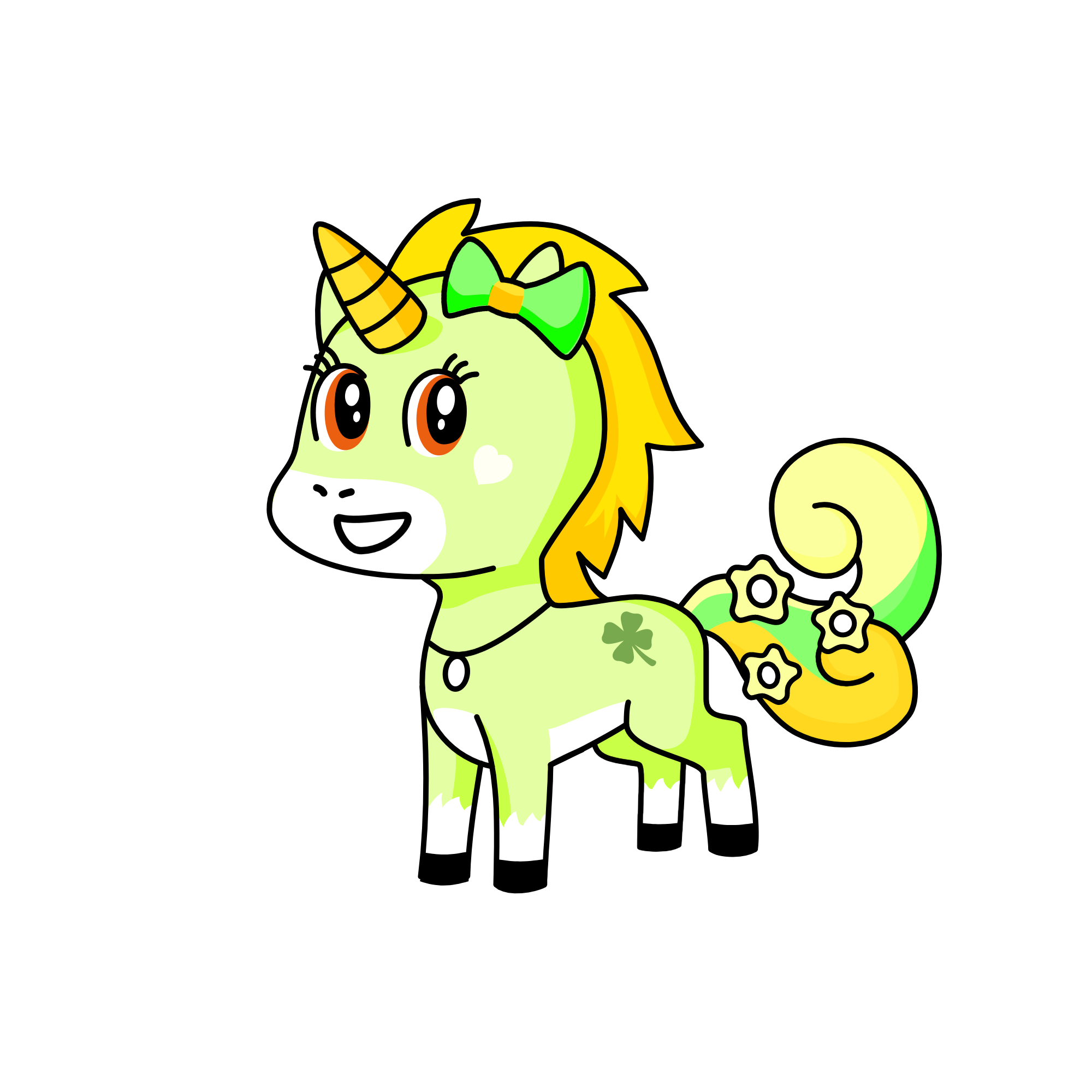 Yellow Clowdy Unicorn, the unicorn