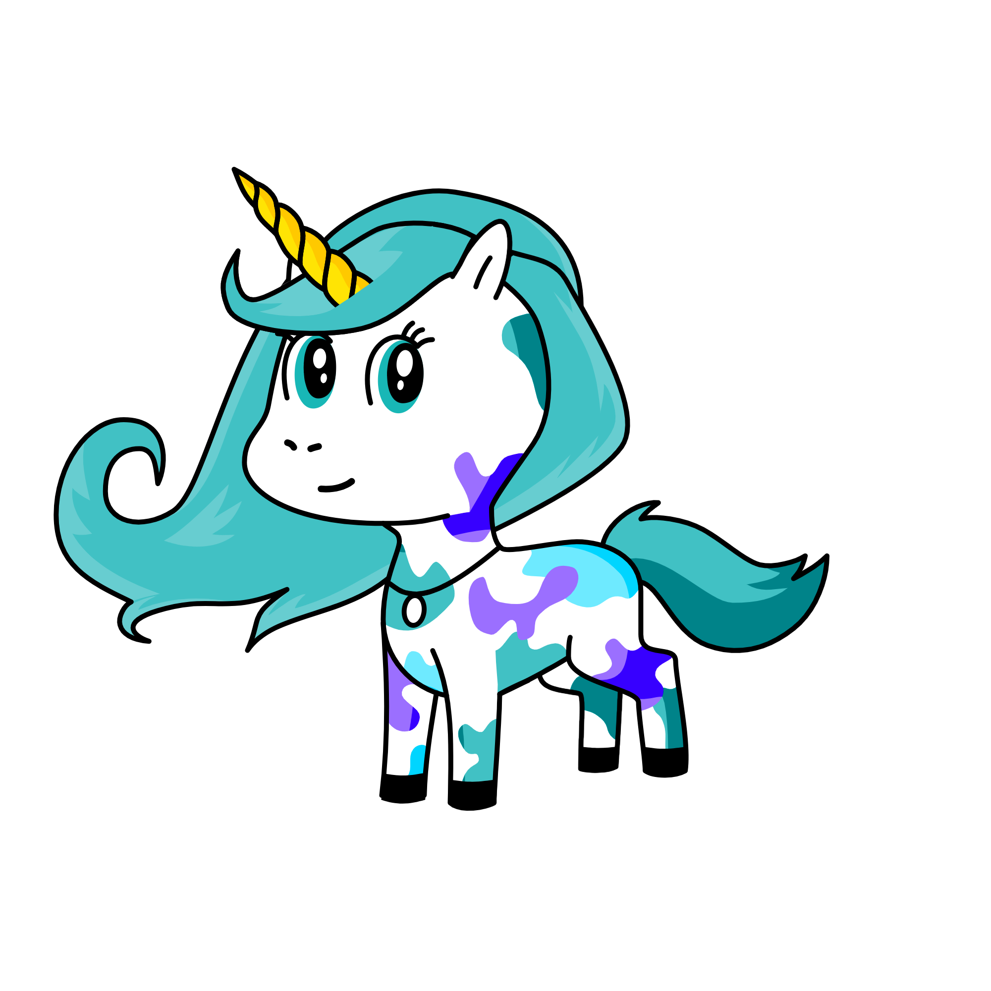 Teal, the unicorn