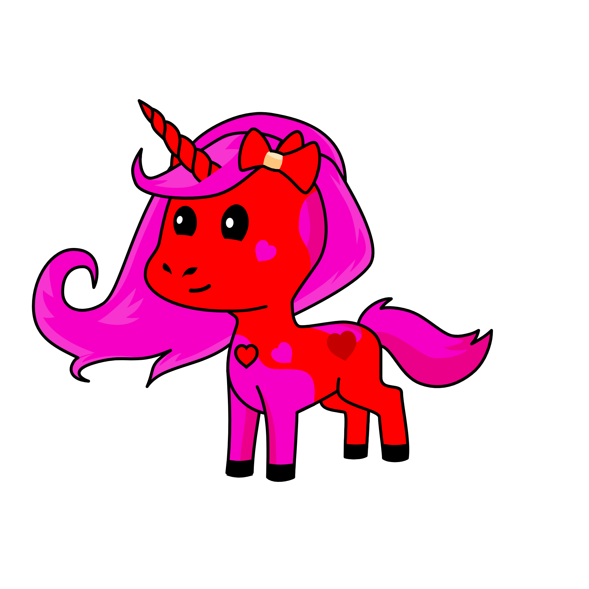 Loving heart, the unicorn