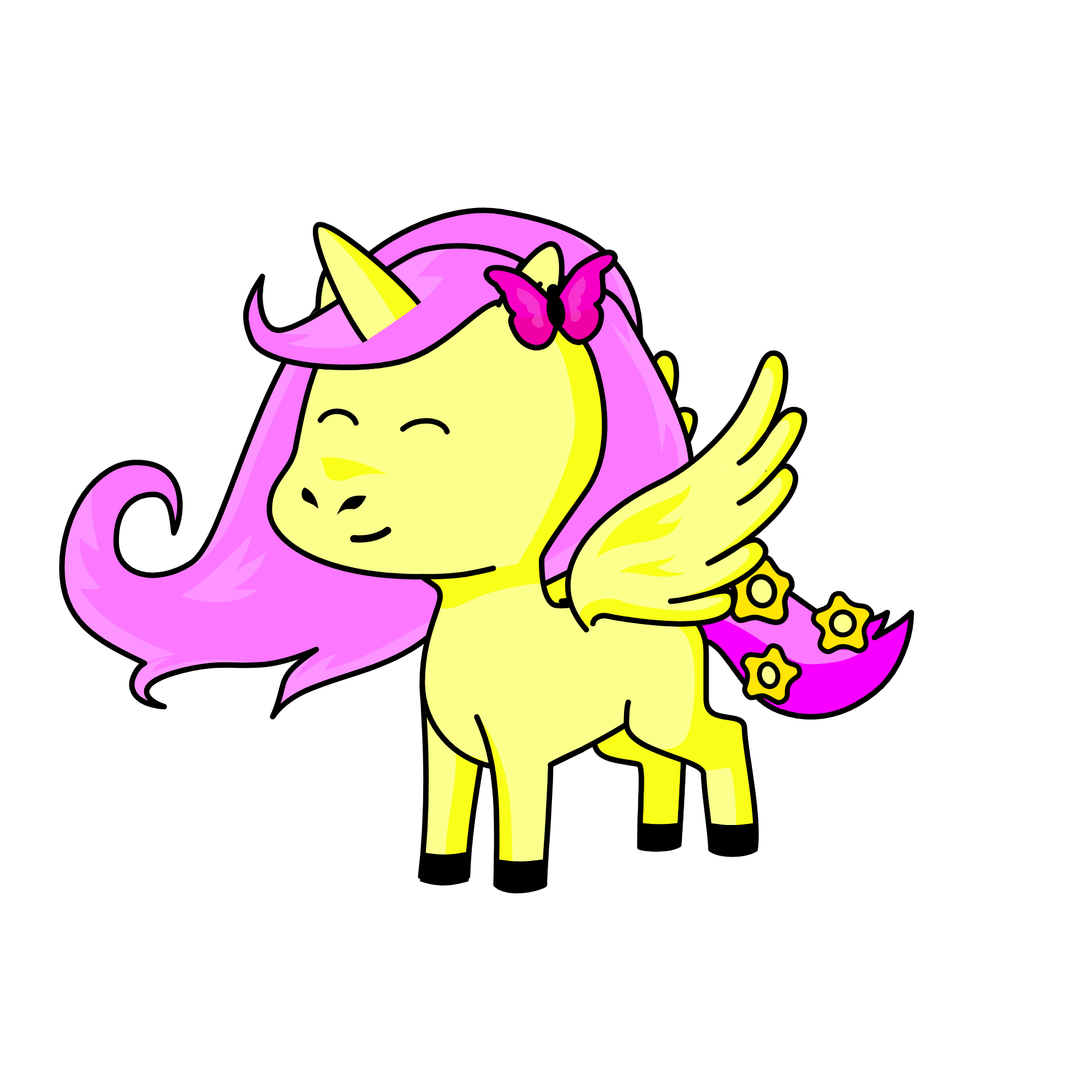 Fluttershy from my little pony, the unicorn