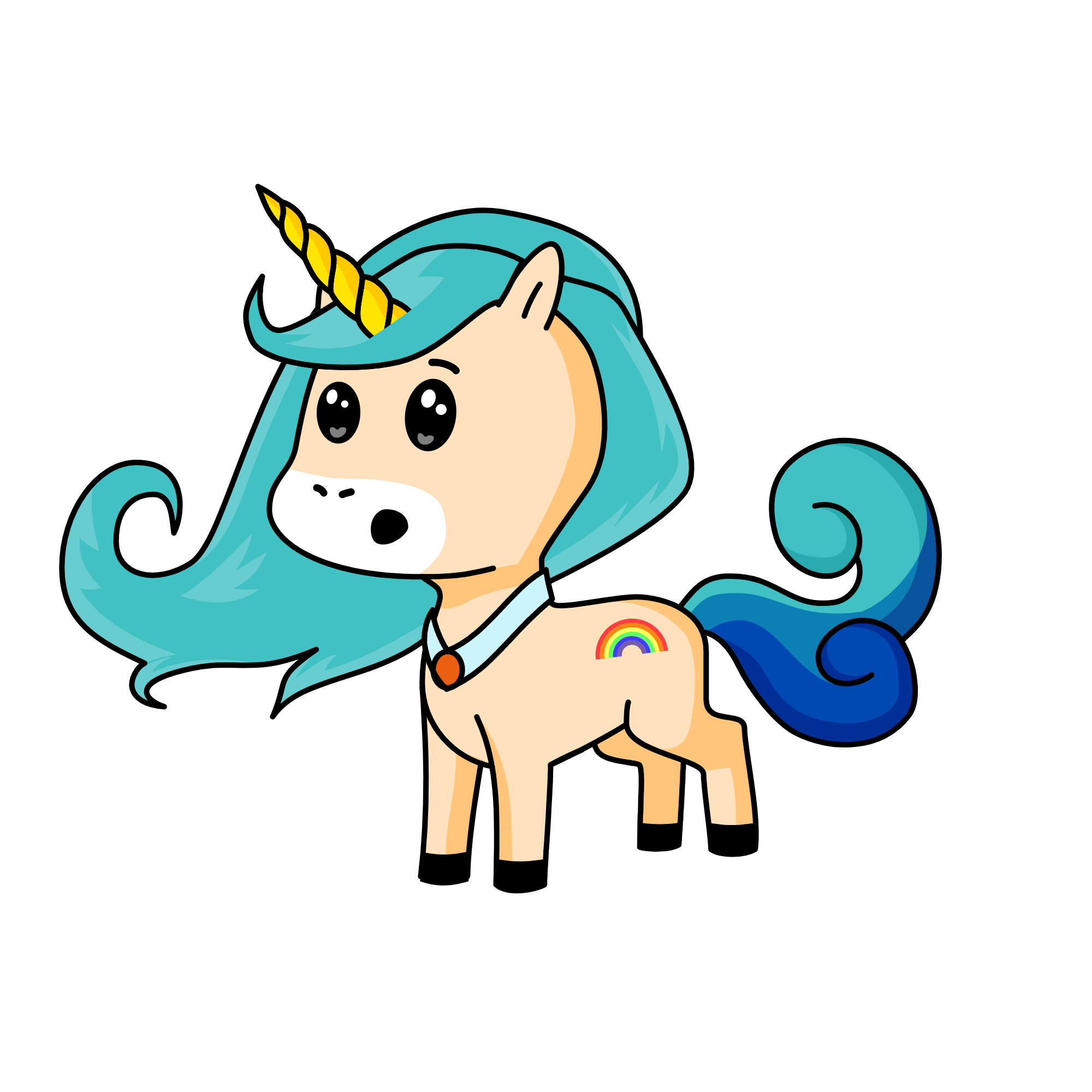 little anime girl, the unicorn