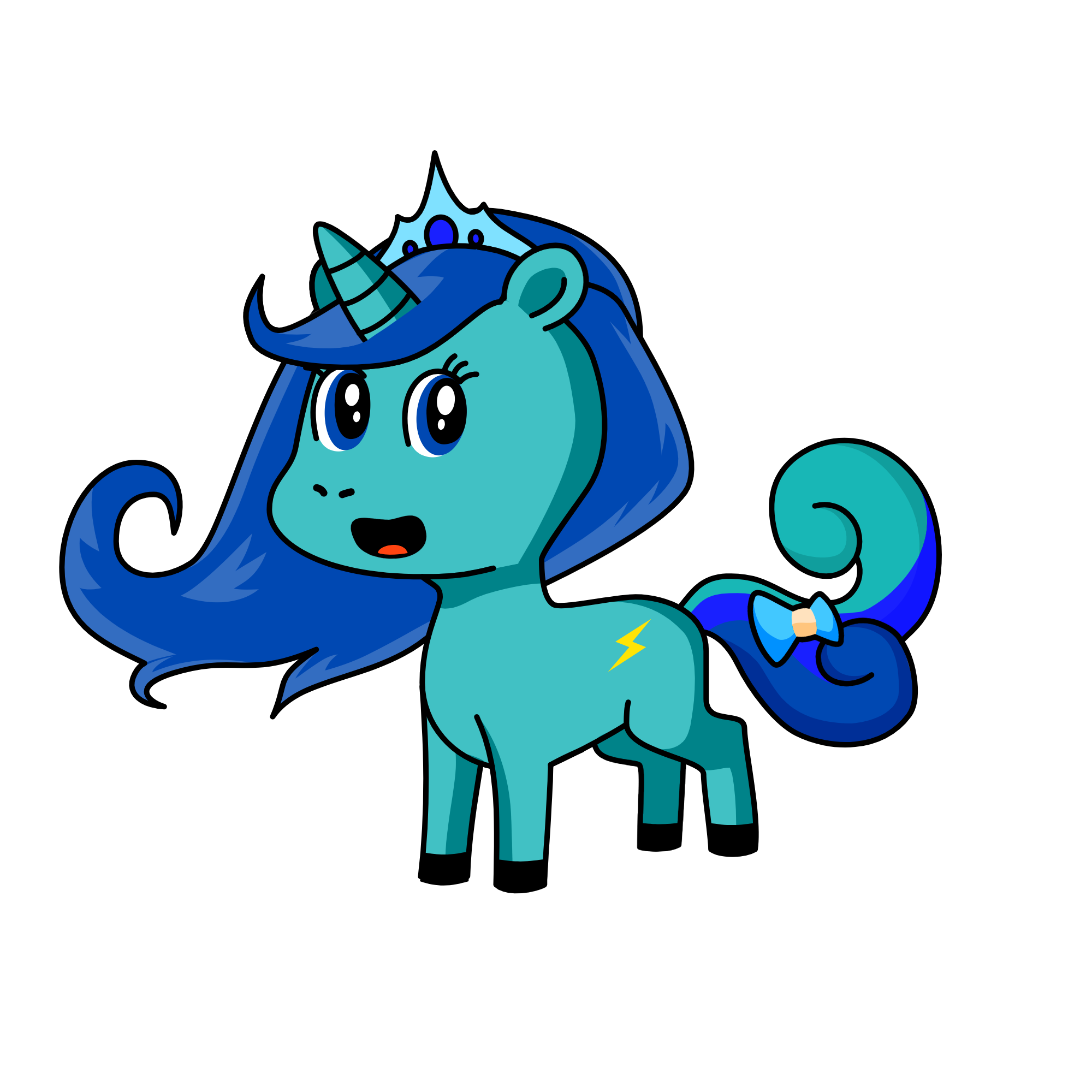 princess sky blue , the unicorn