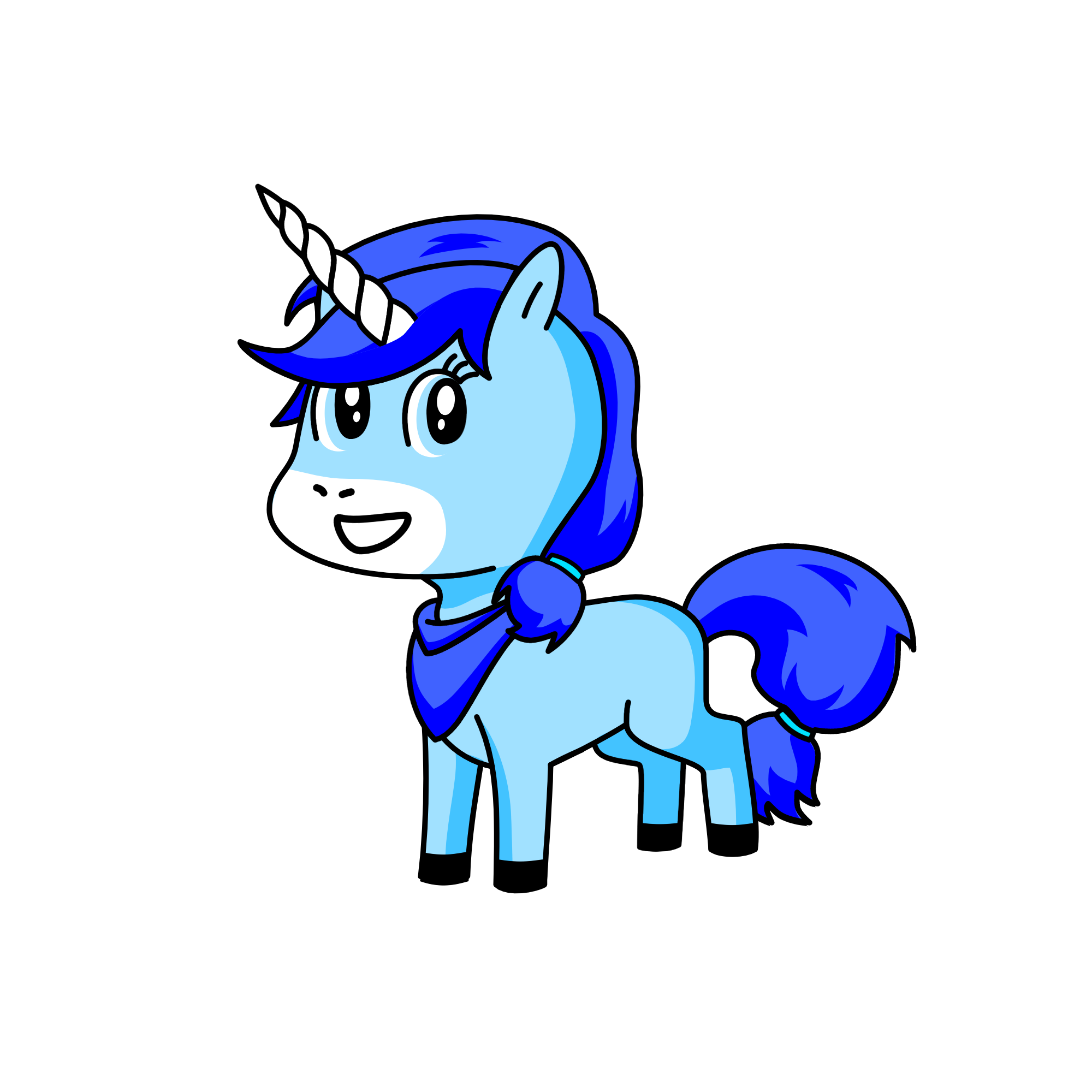 Princess blue, the unicorn