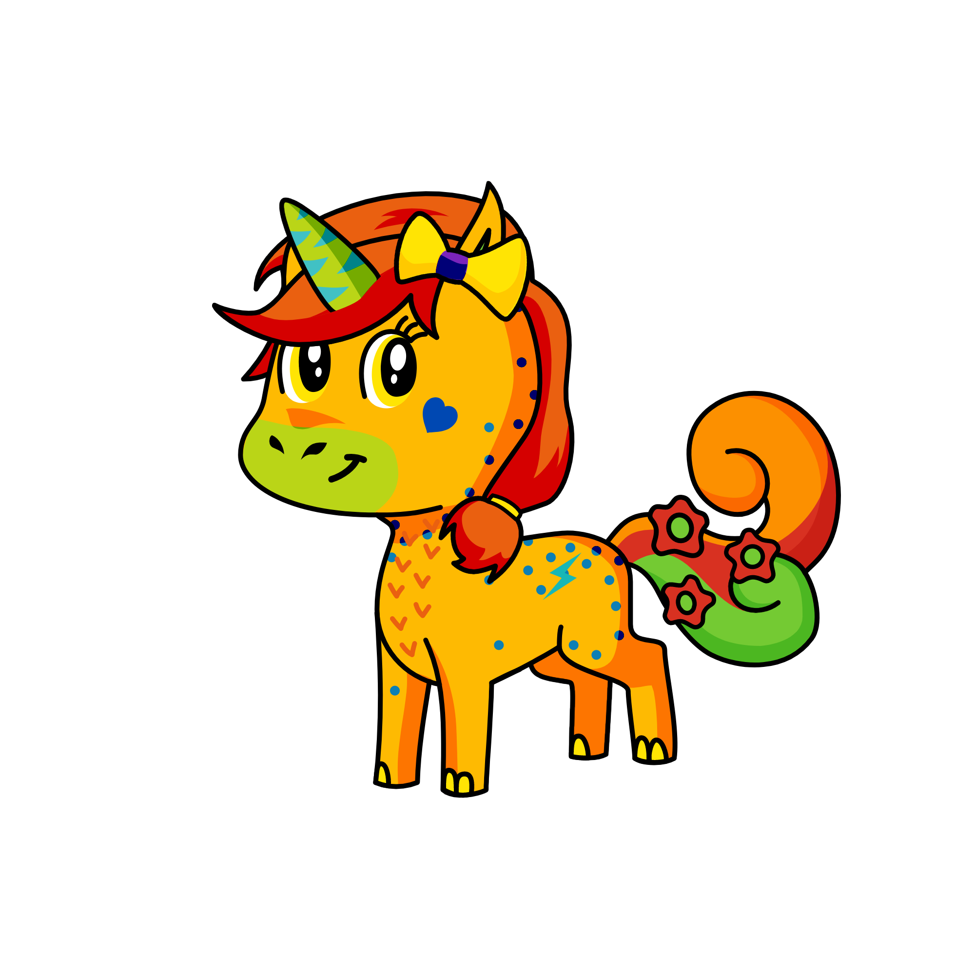 ginger fox, the unicorn