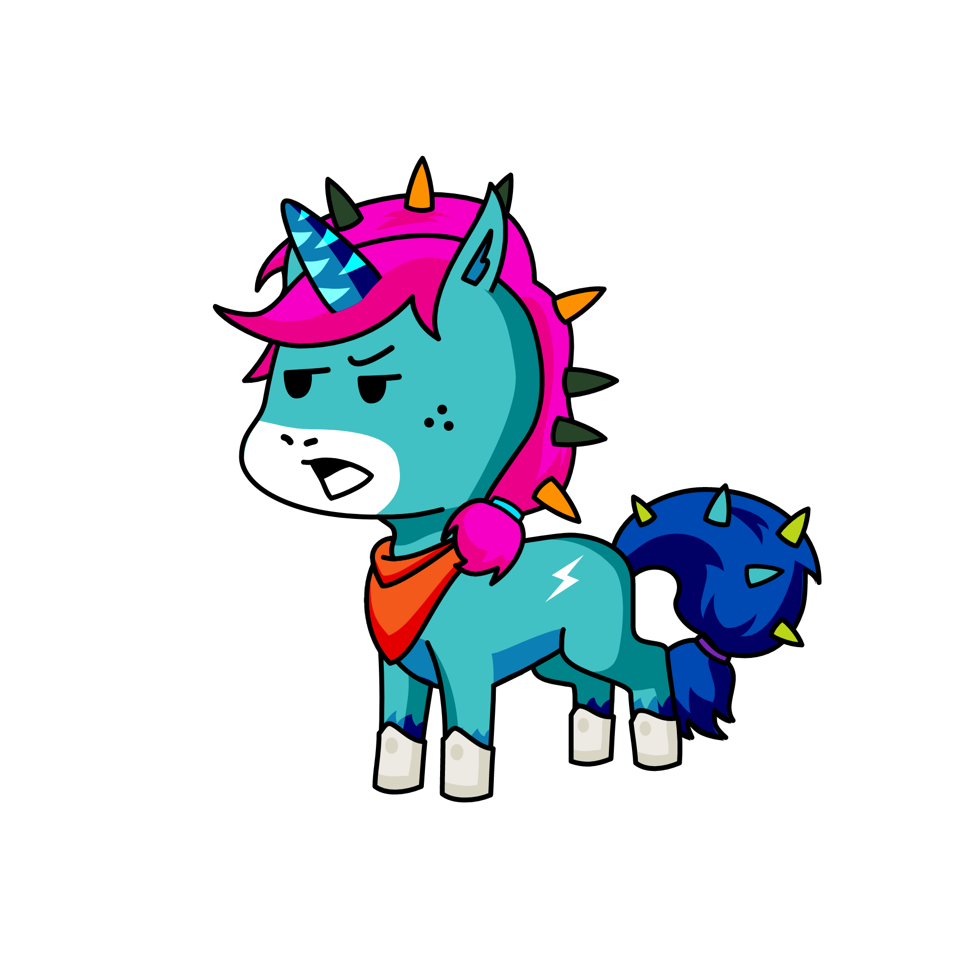spiky , the unicorn