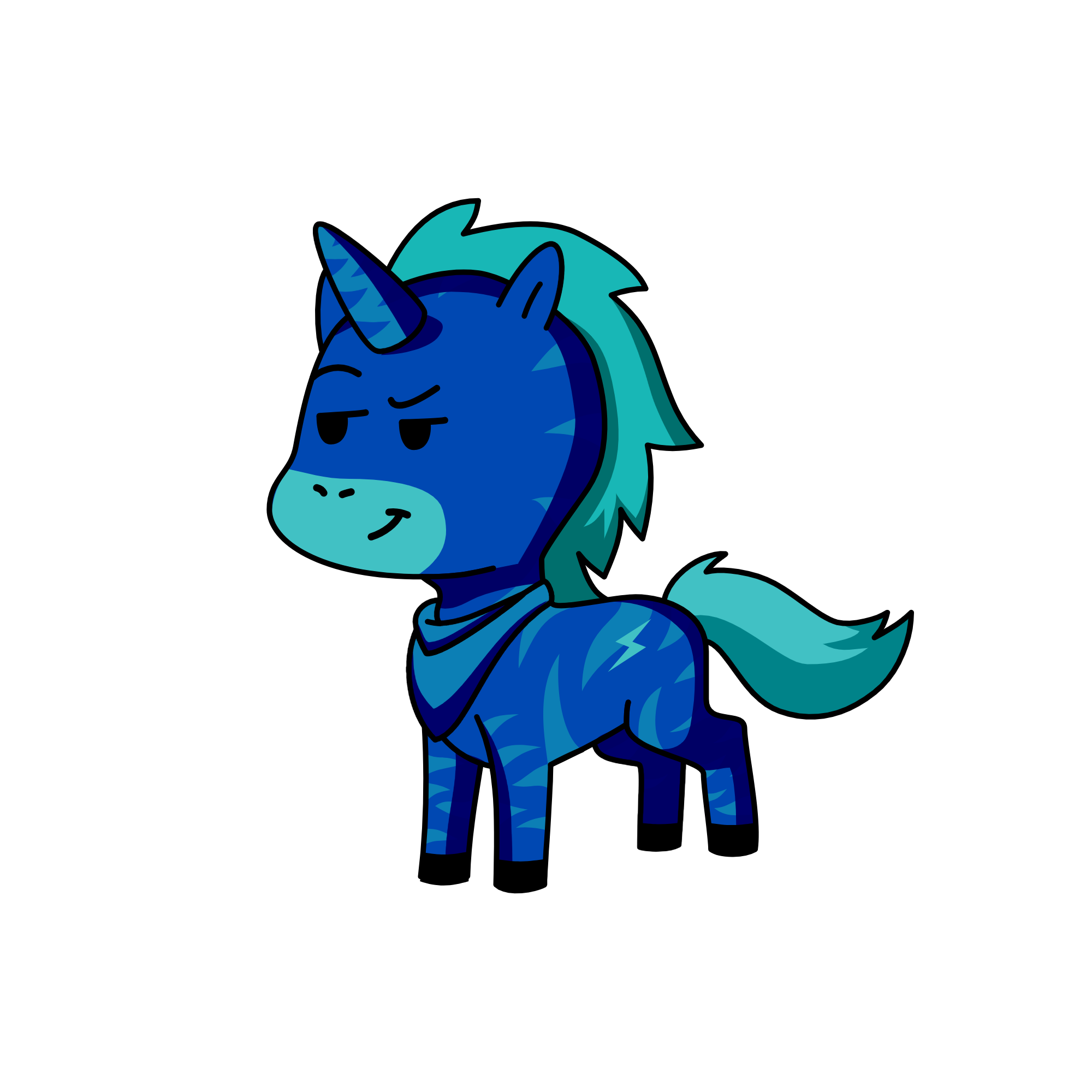 Blue, the unicorn