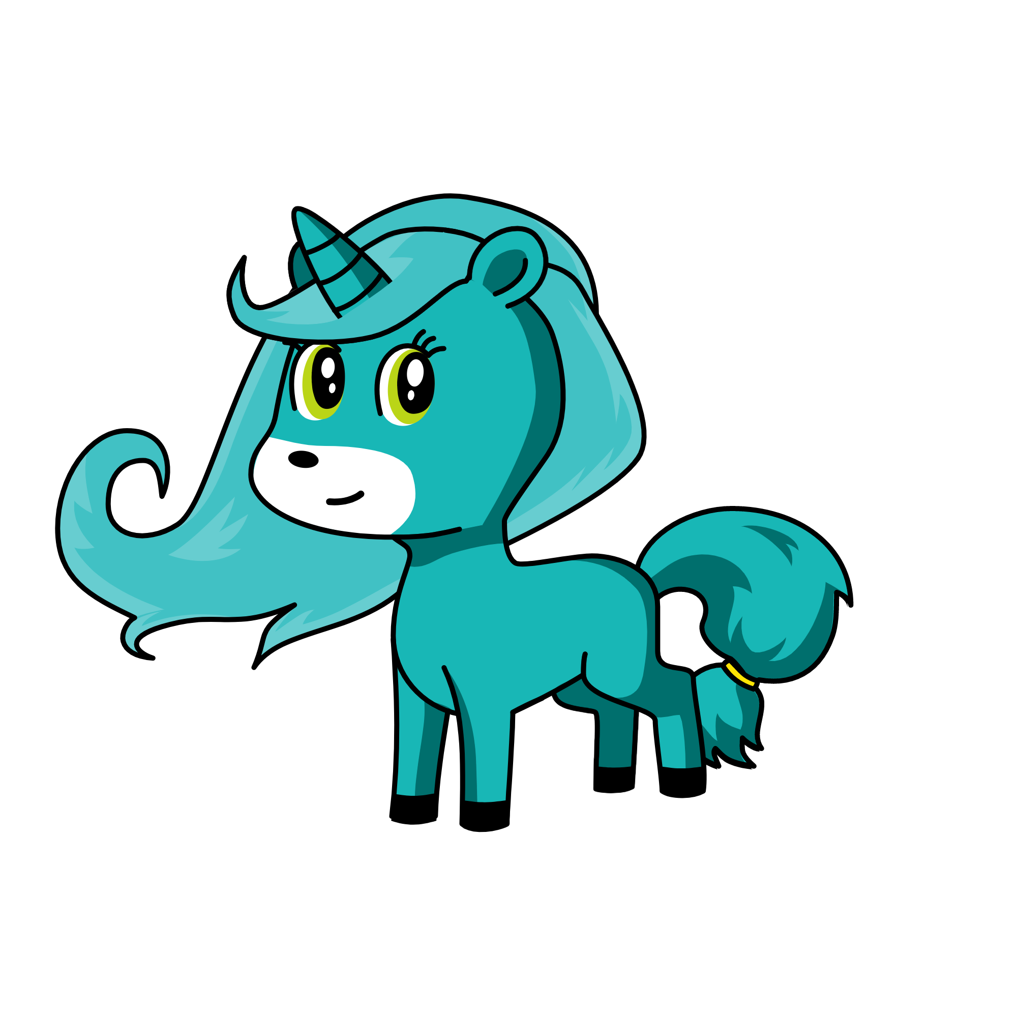Blue bean, the unicorn