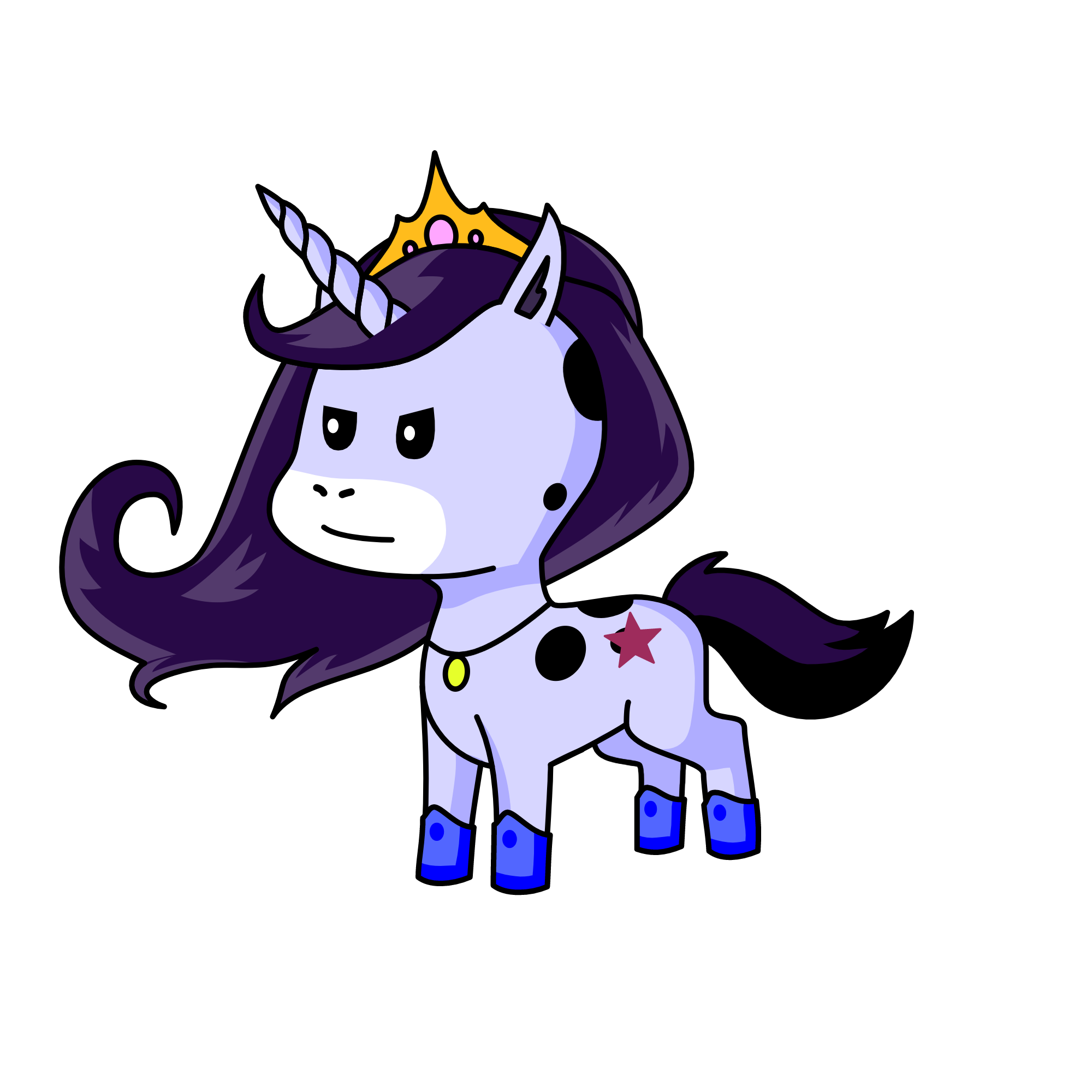 The Queen of Darkness, the unicorn