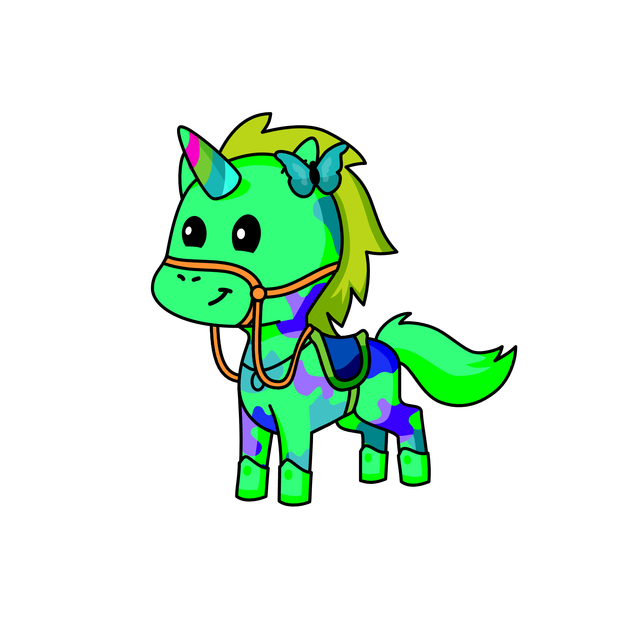 Greeny, the unicorn