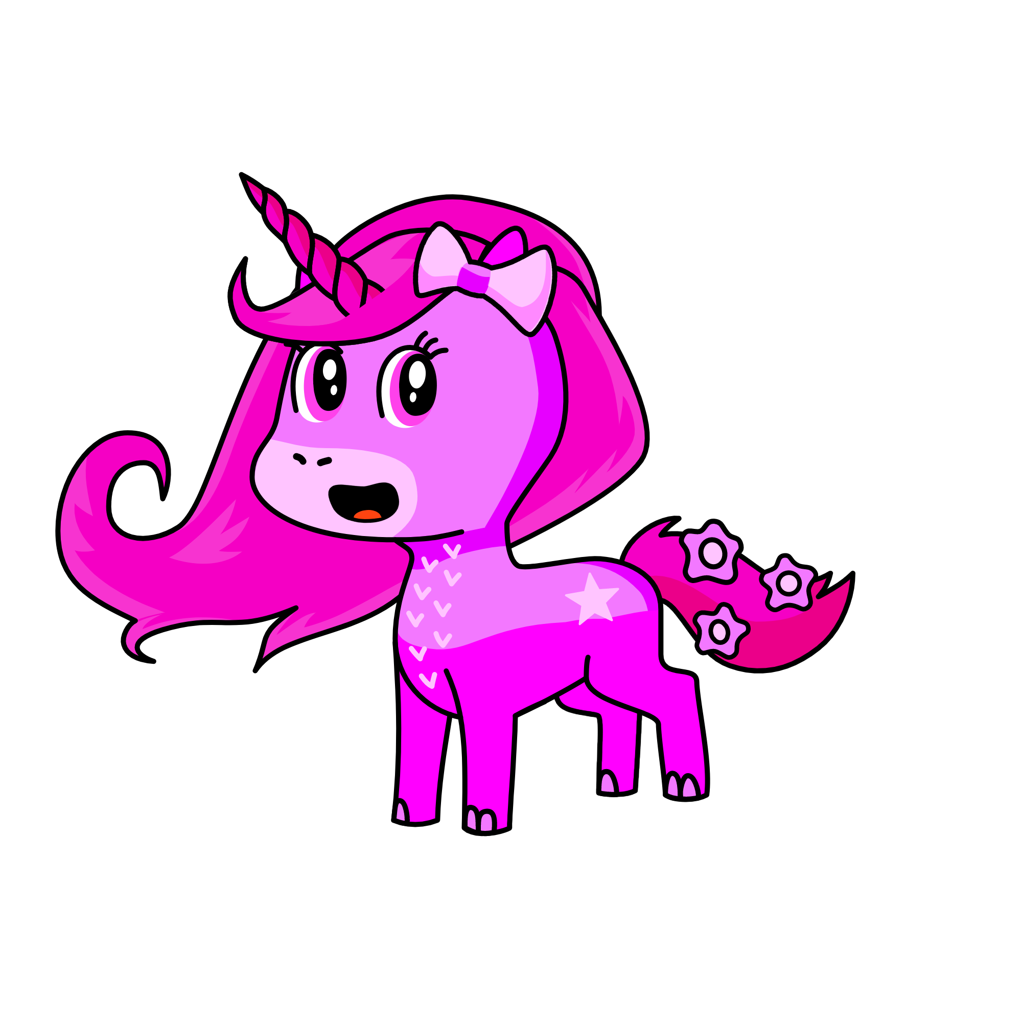Pink/Rosa, the unicorn