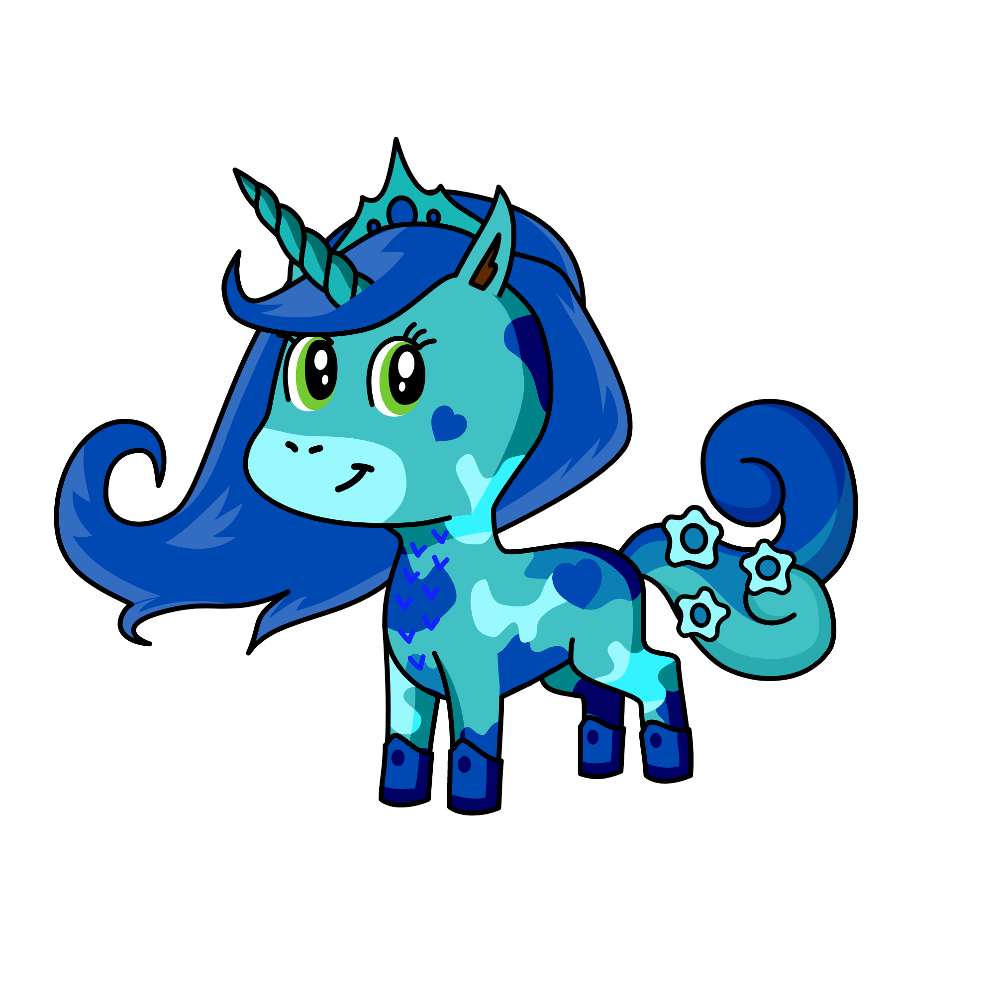 princess blue, the unicorn