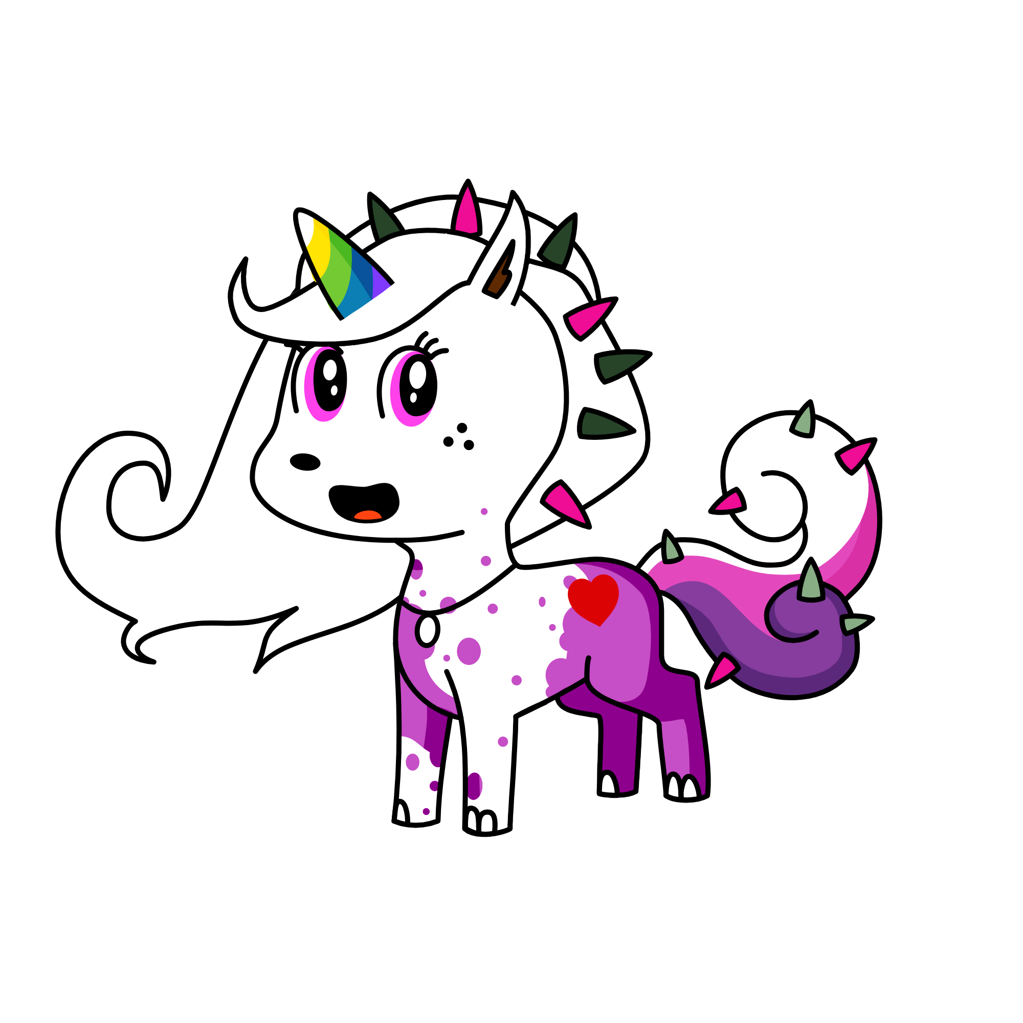purple grad, the unicorn
