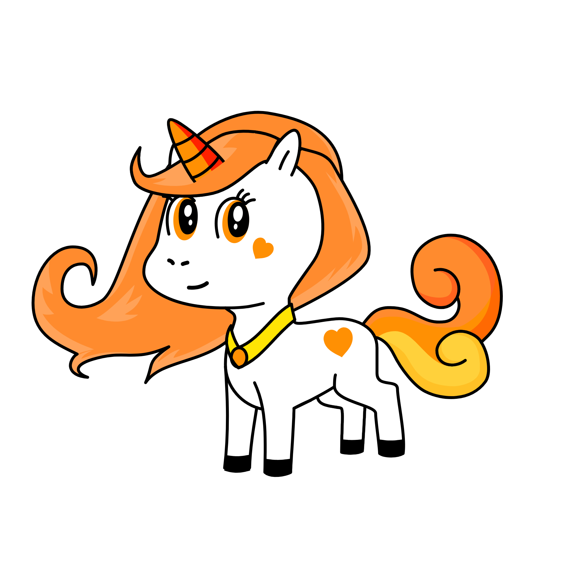 Orange, the unicorn