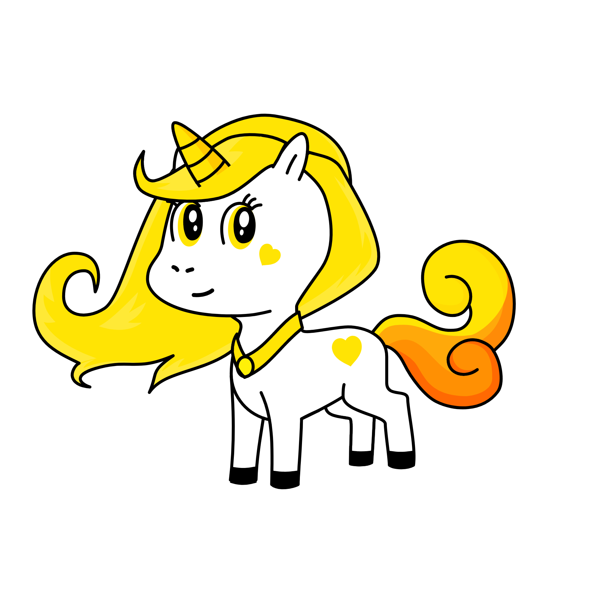 yellow, the unicorn