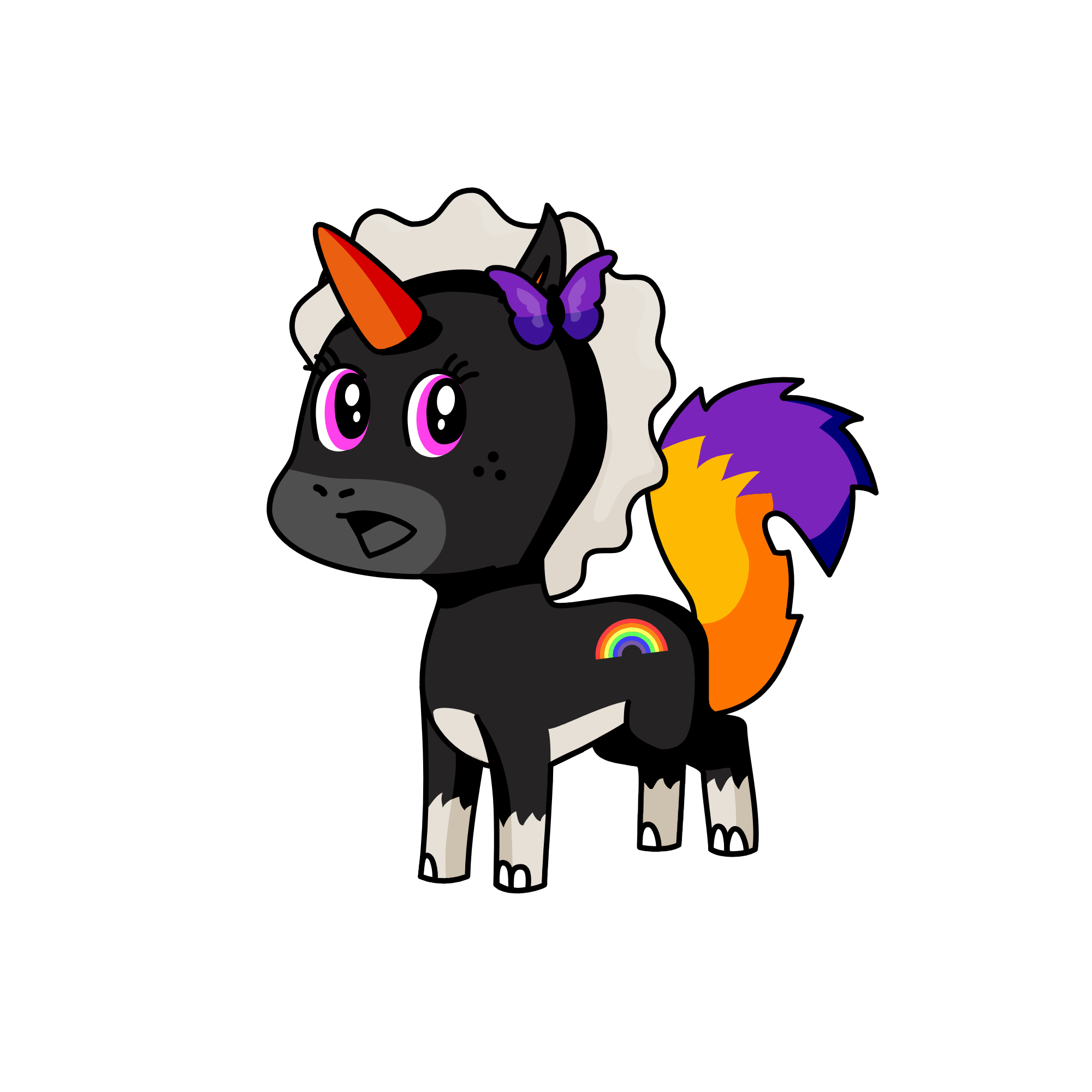 Blacky, the unicorn