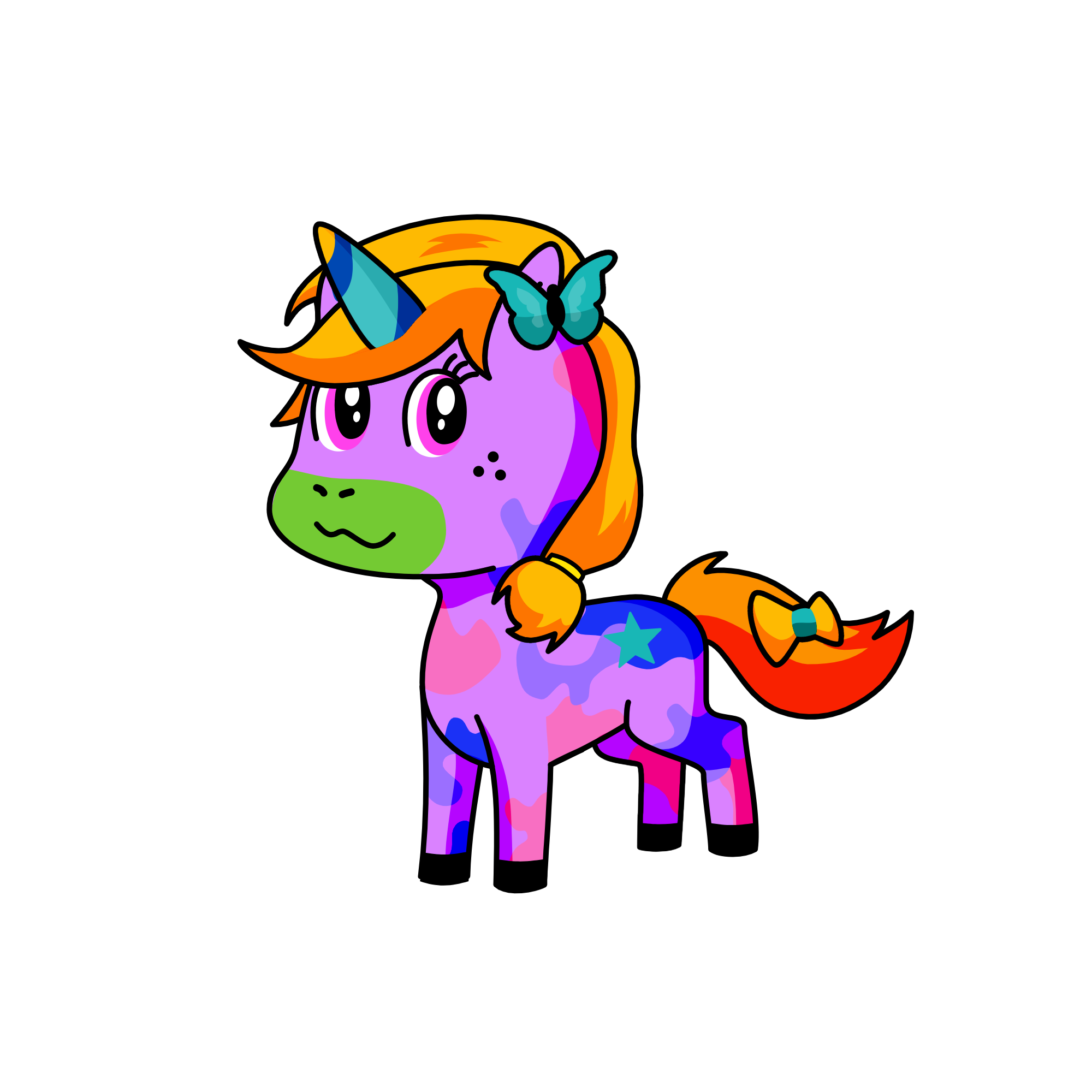 rainbow unicorn, the unicorn