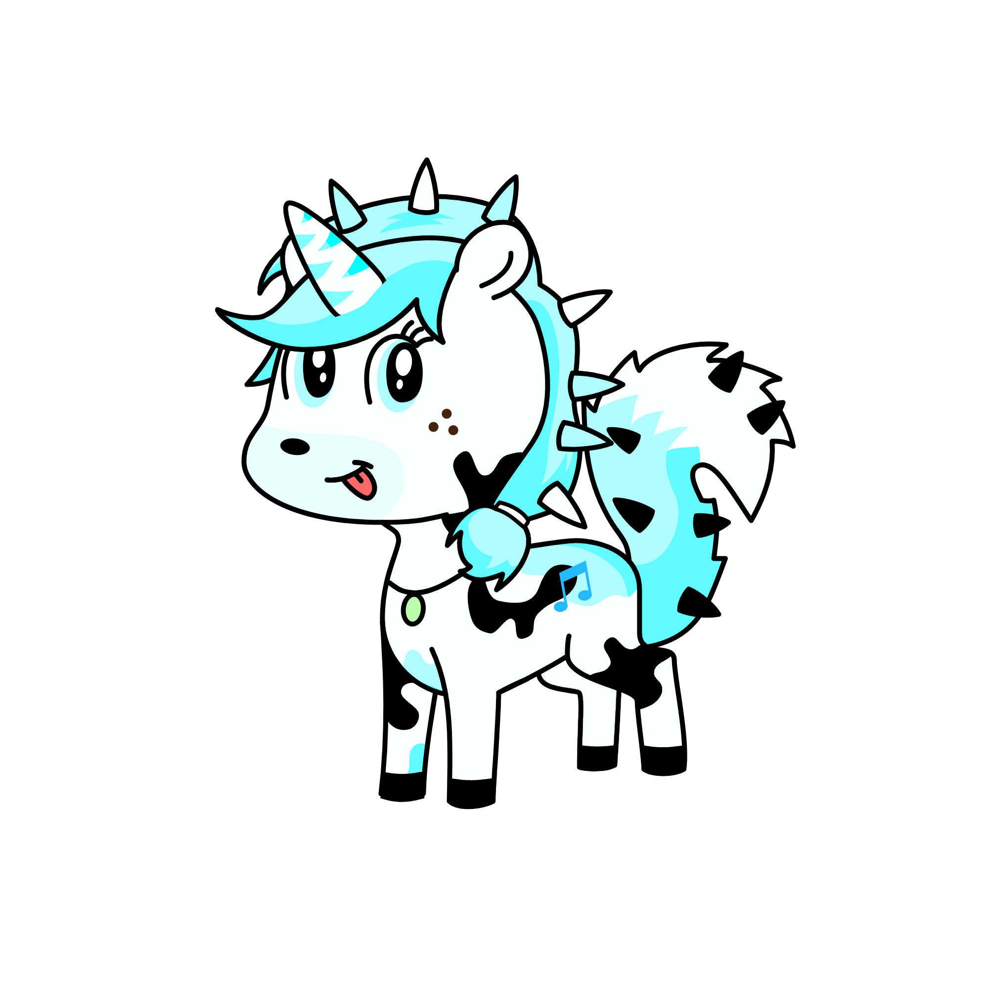 Ali (With Cow Costume {Blue Cow}), the unicorn