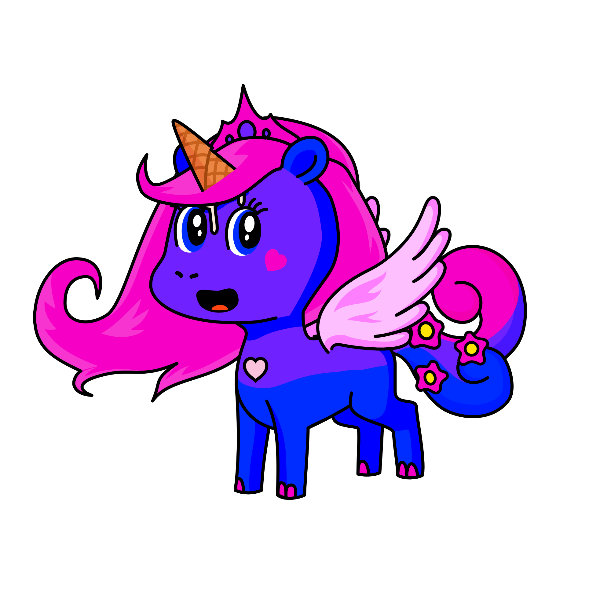sunshine indigo dimond crystal waterfall, the unicorn