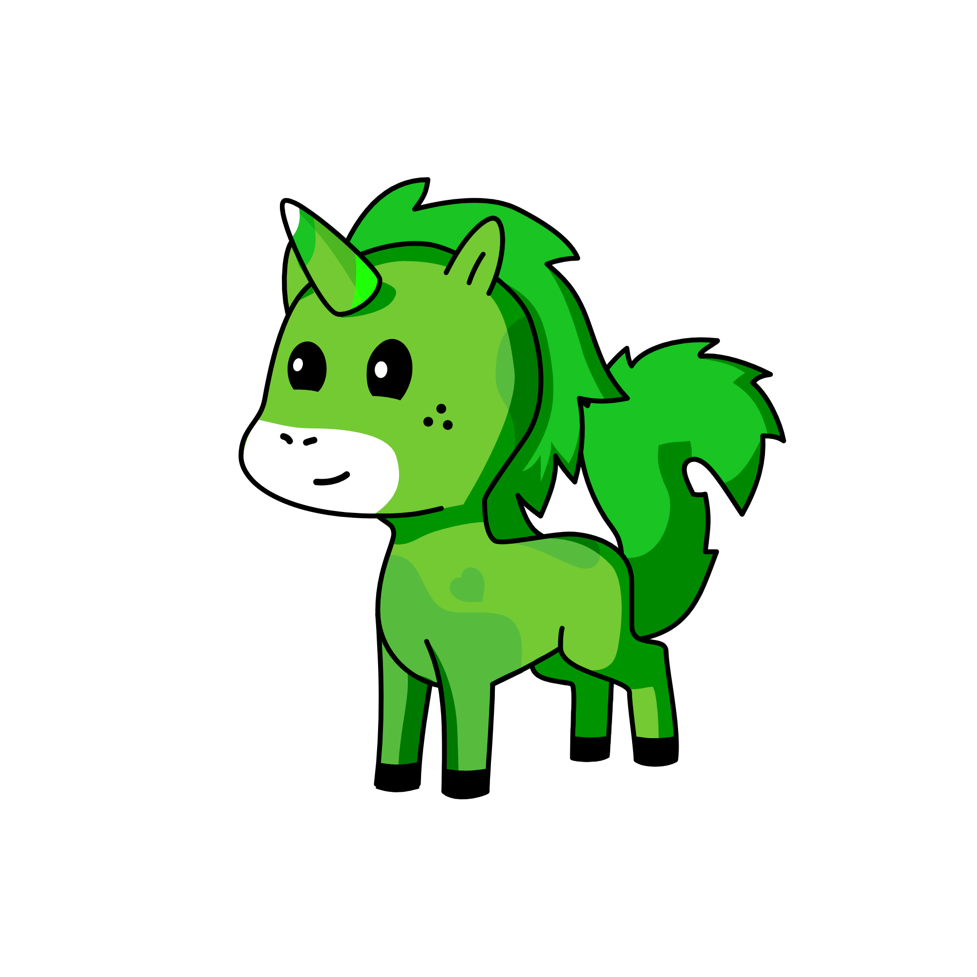 Greeny, the unicorn