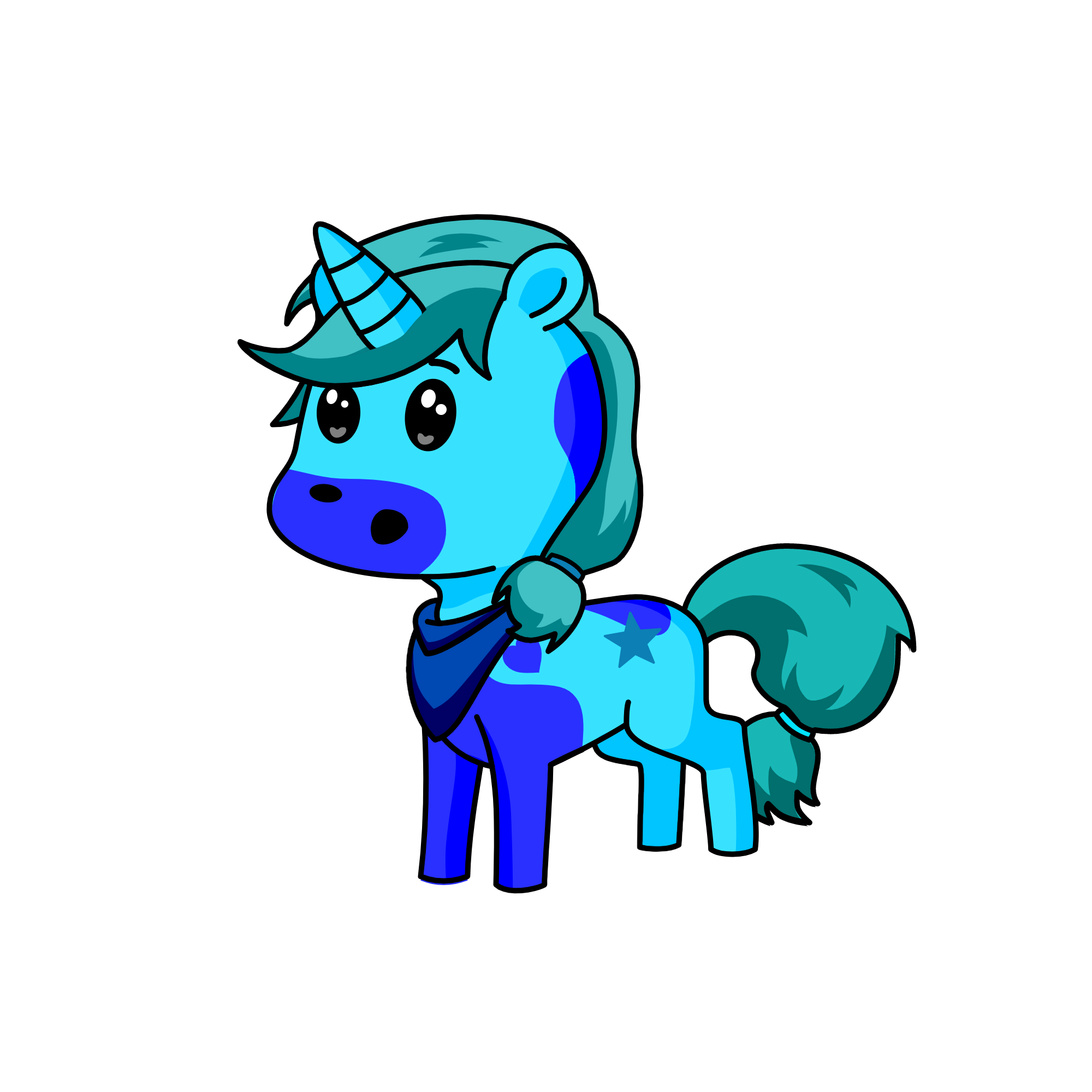 blue, the unicorn