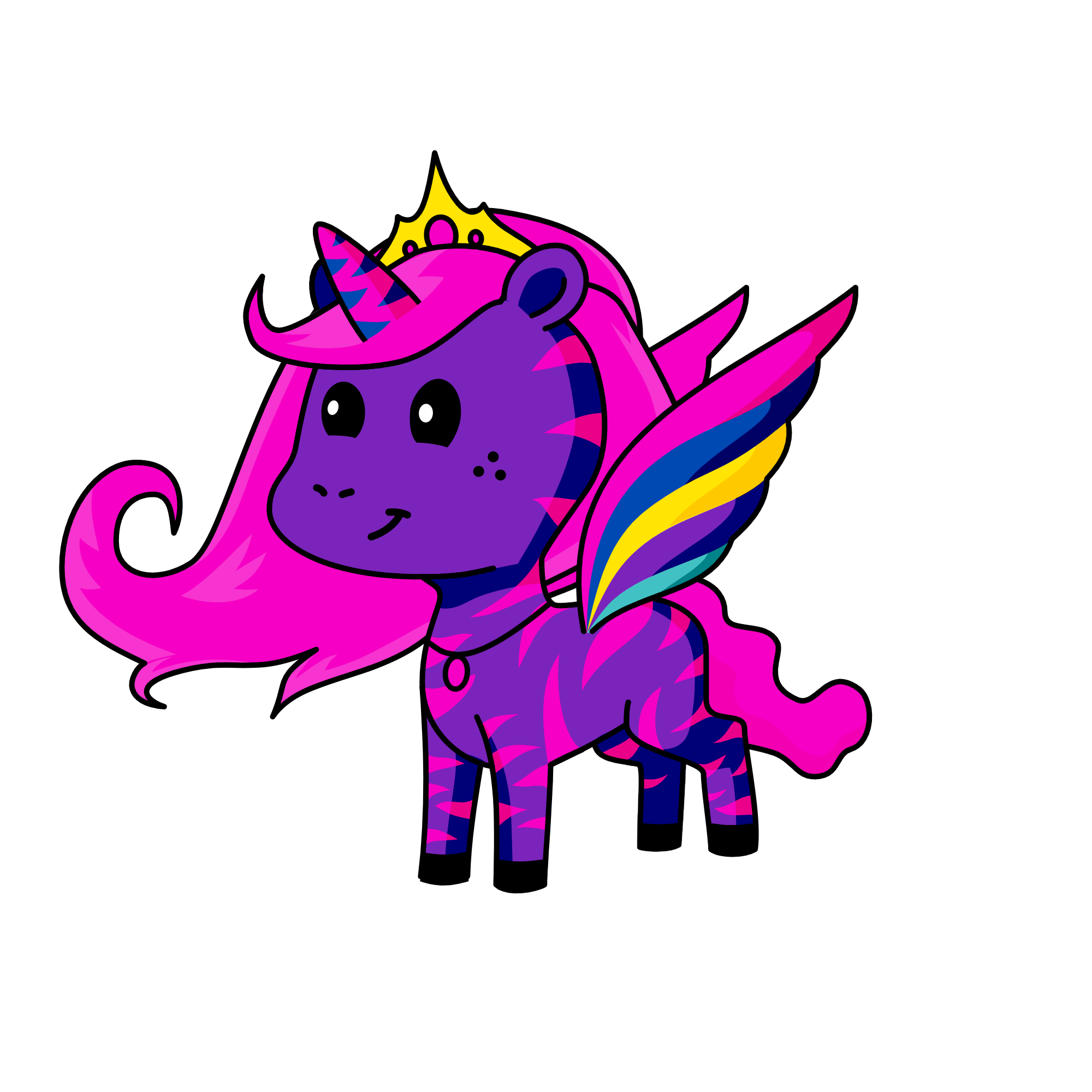 rainbow queen, the unicorn