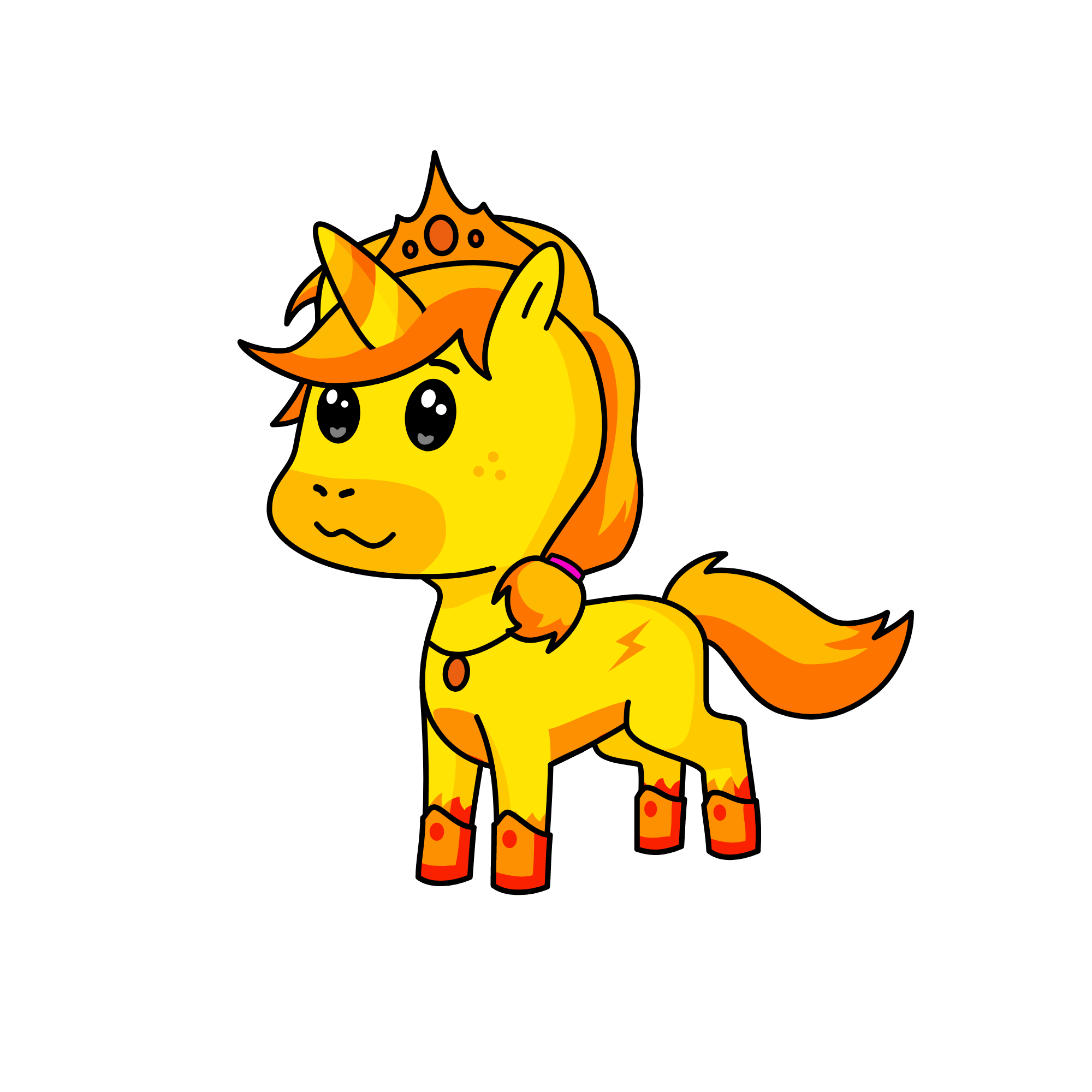 Queen Flame, the unicorn
