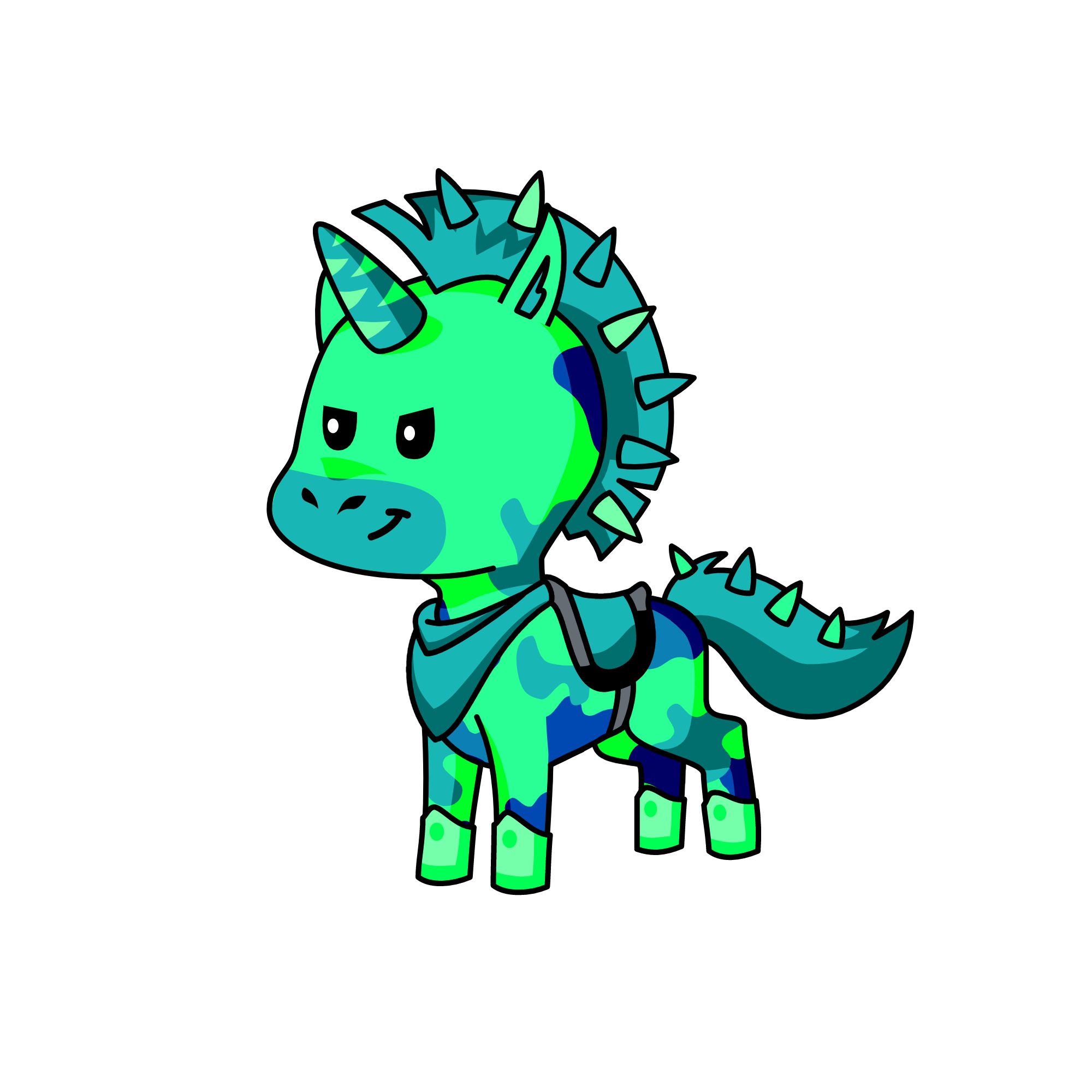 Greenie, the unicorn