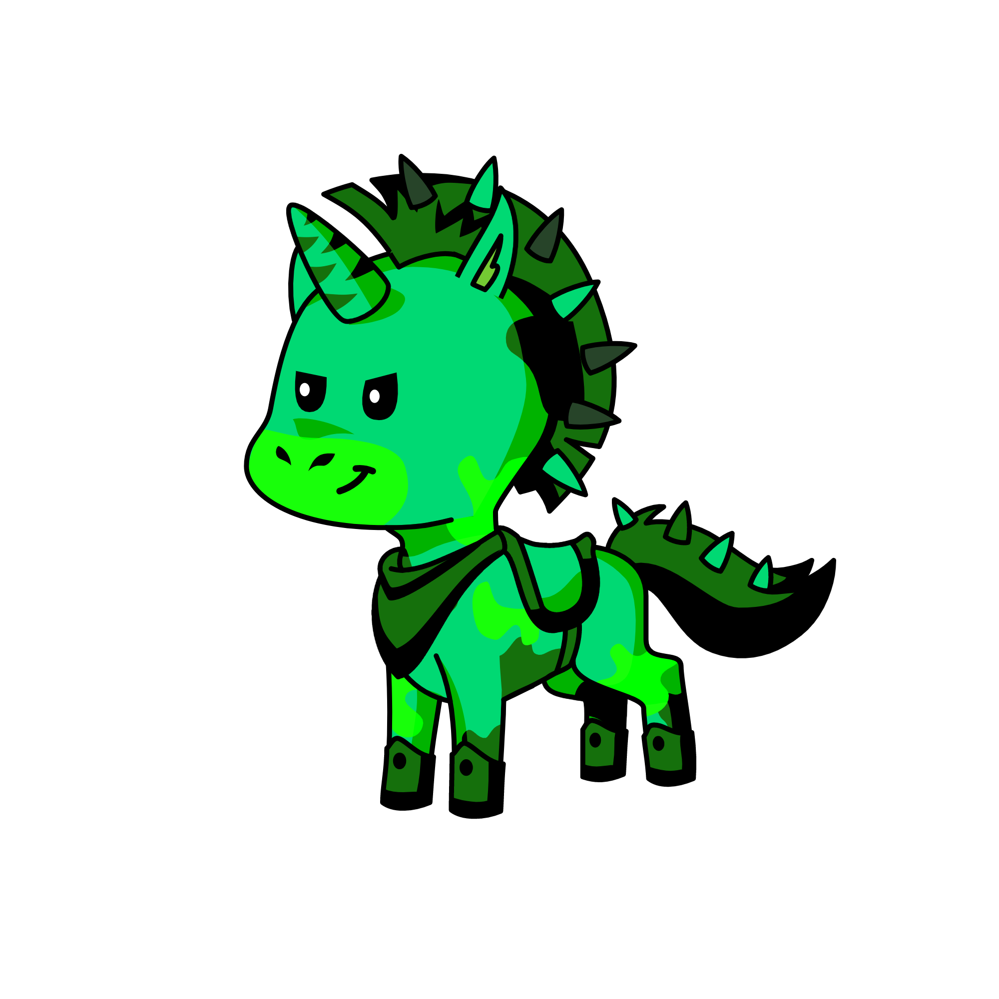 Greenie, the unicorn