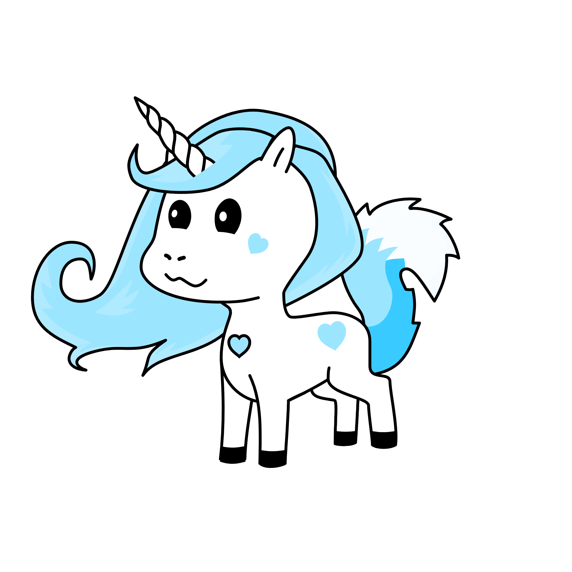 Blue Foxy, the unicorn