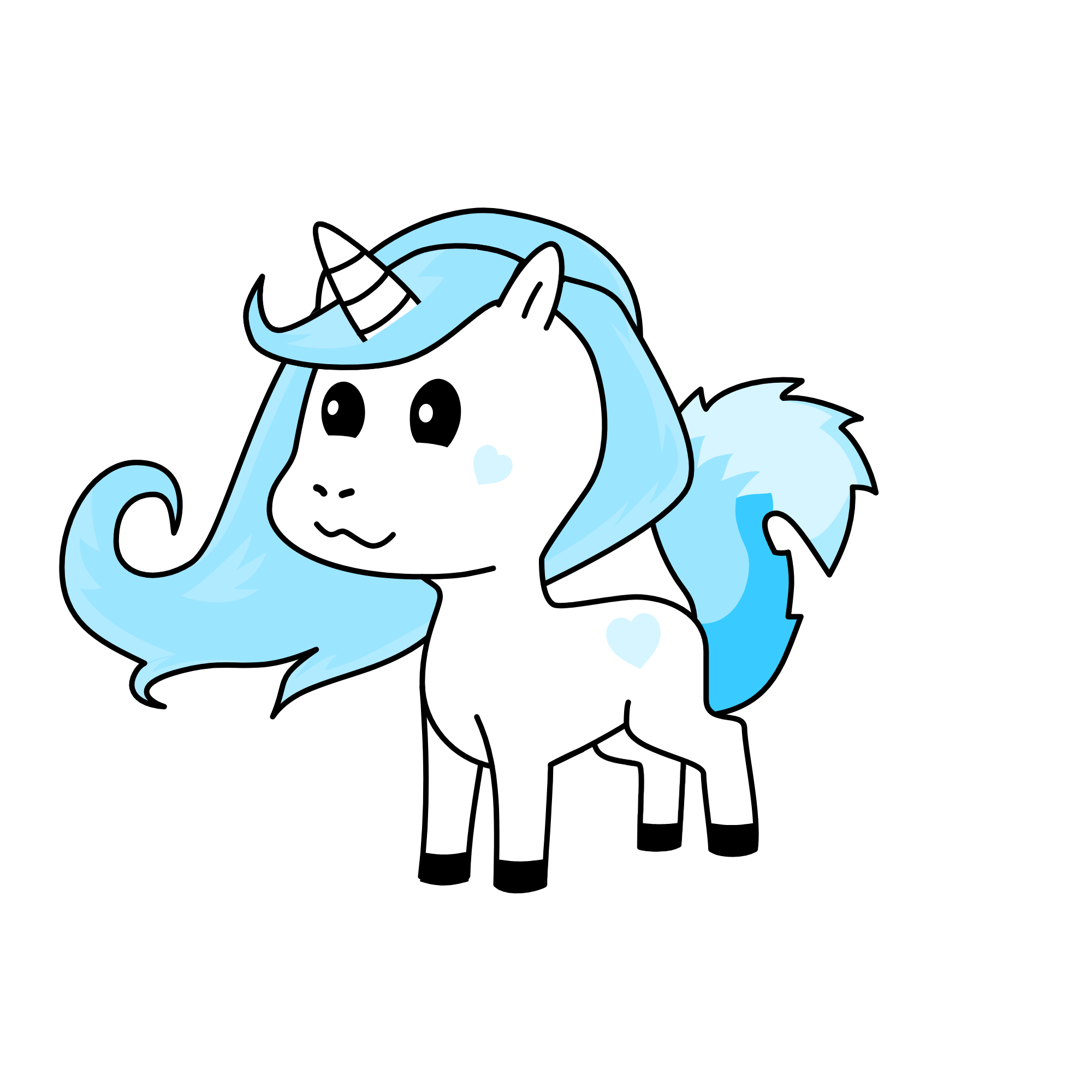 Blue Foxy, the unicorn