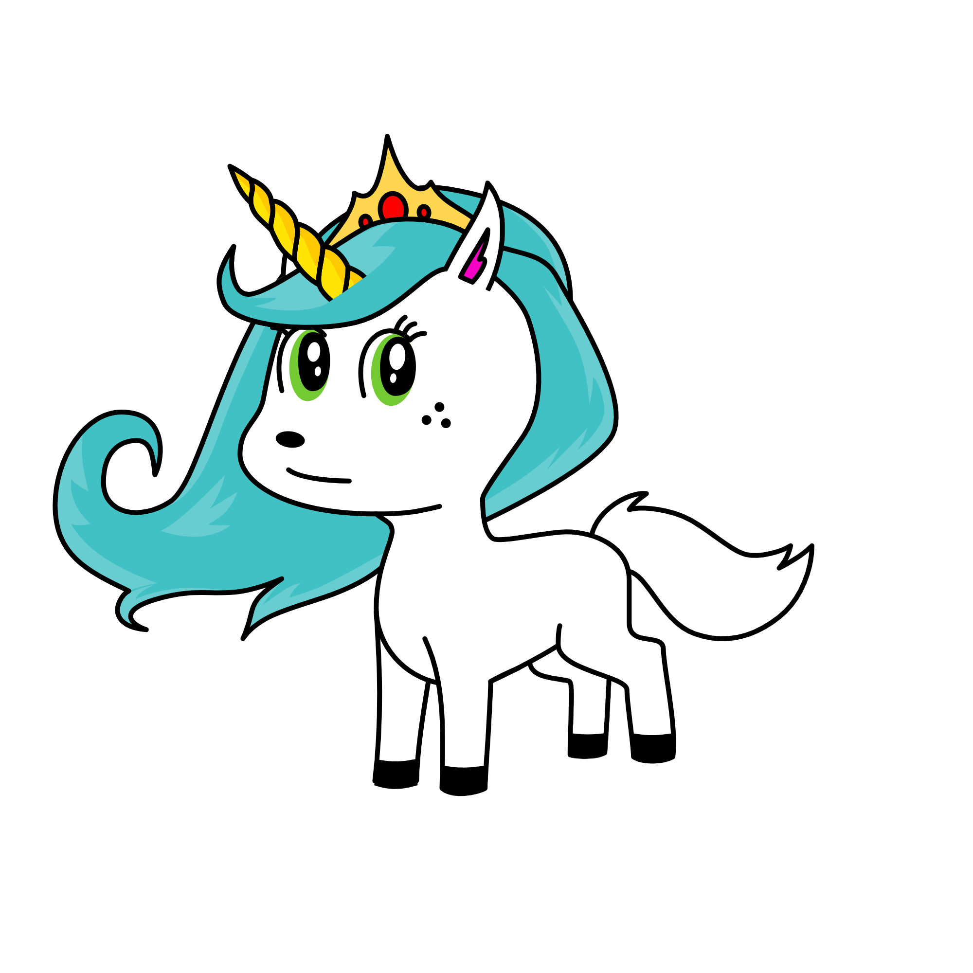 snowy deer, the unicorn