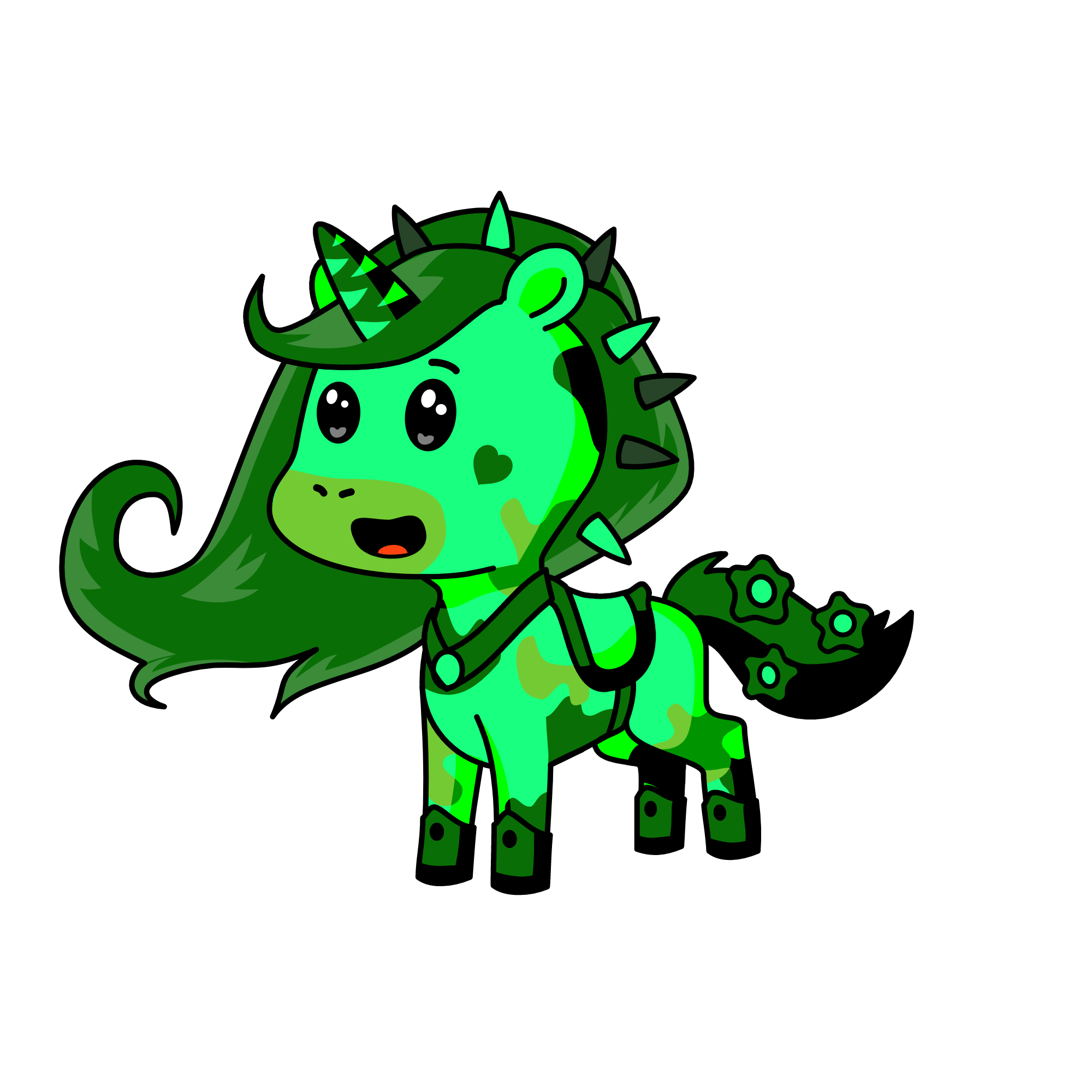 Greena, the unicorn