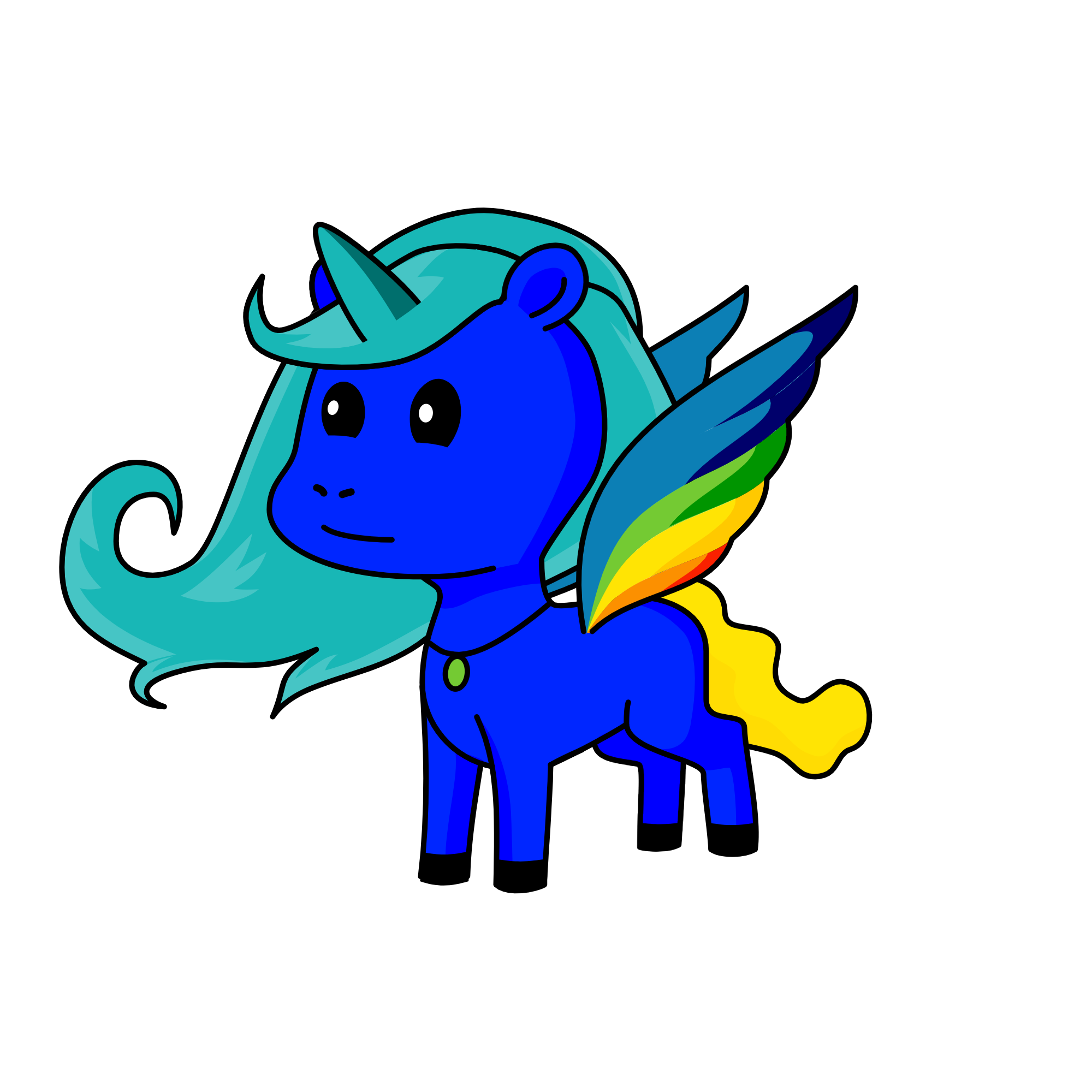 Rainbo dash, the unicorn
