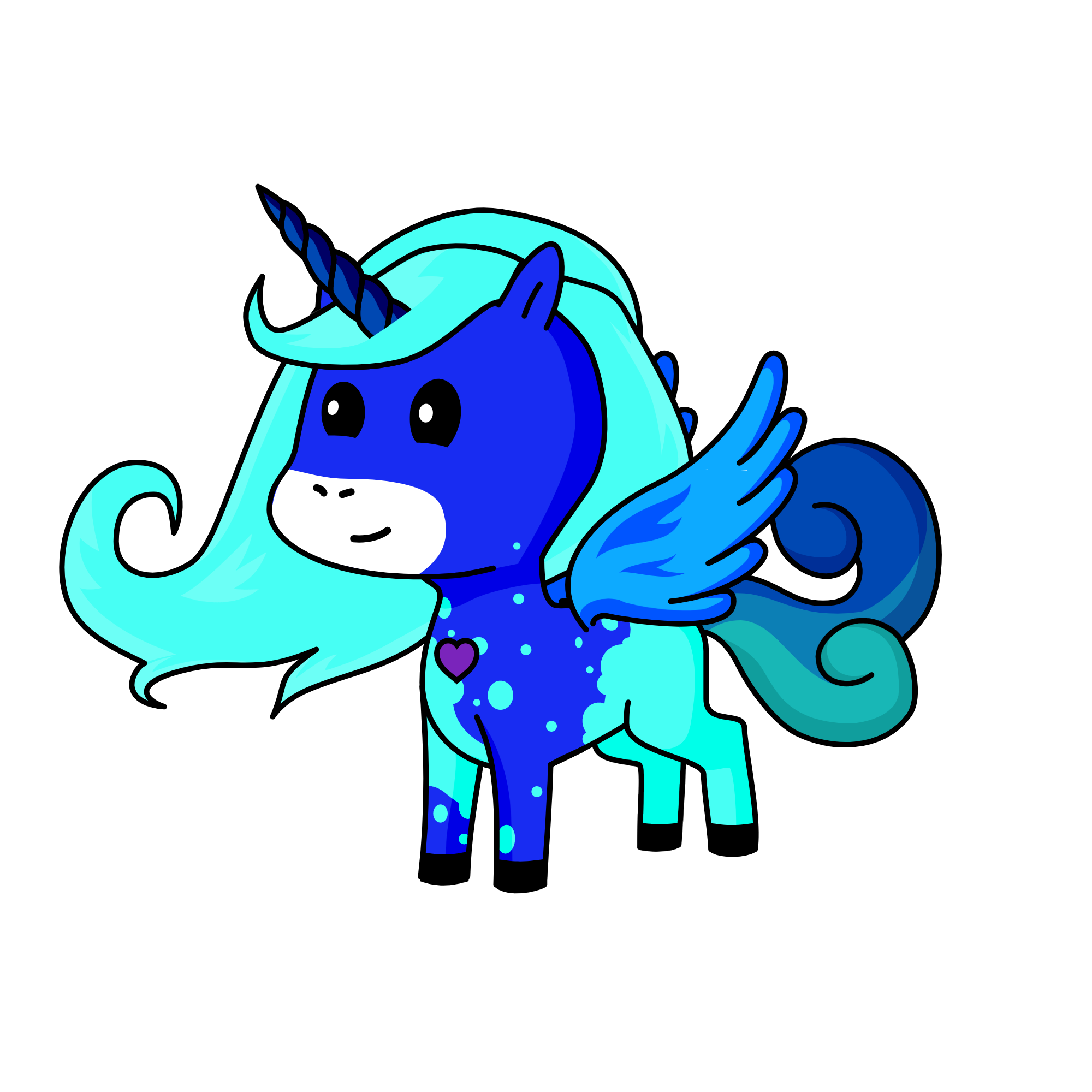 Majestic Blue, the unicorn