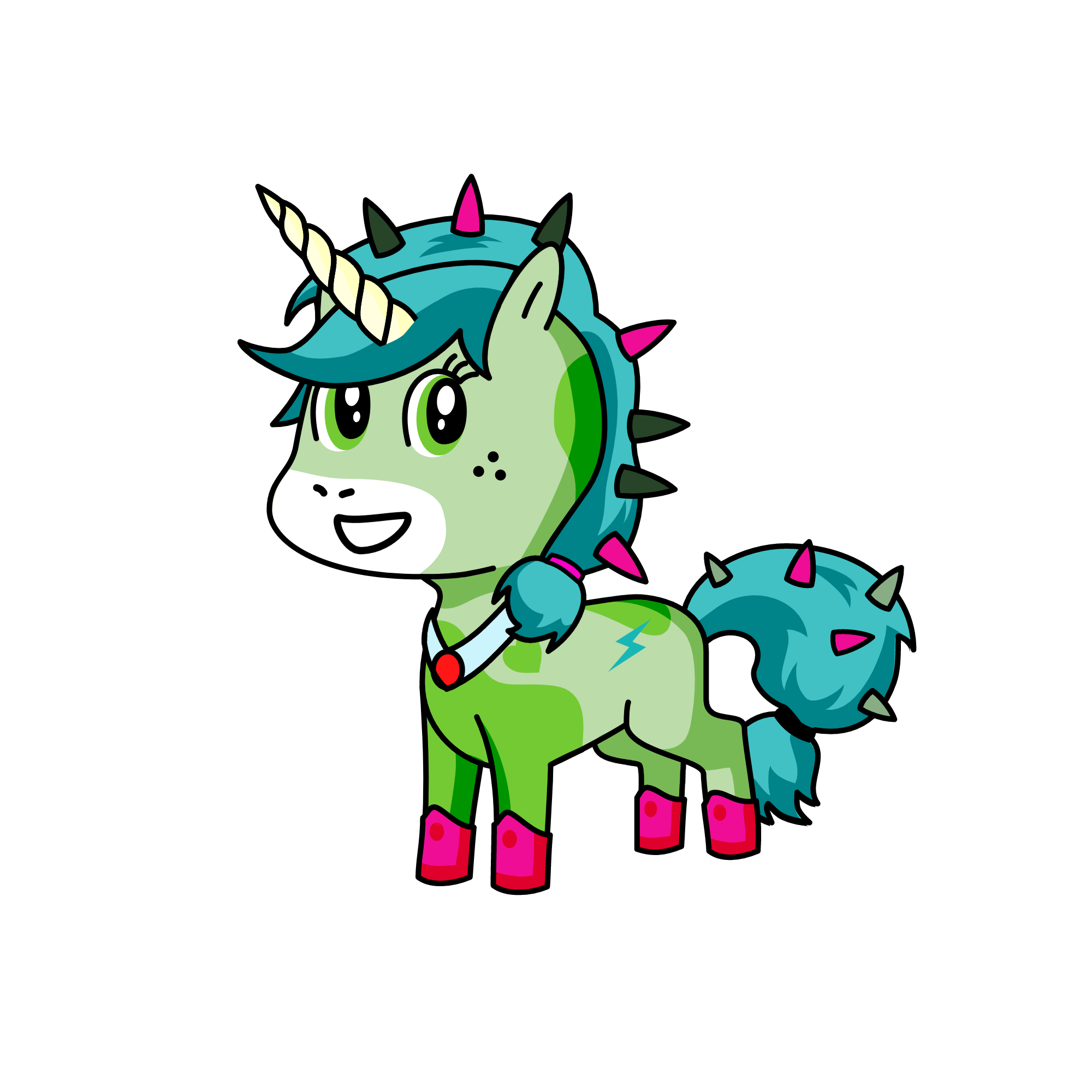 Blue Bolt, the unicorn