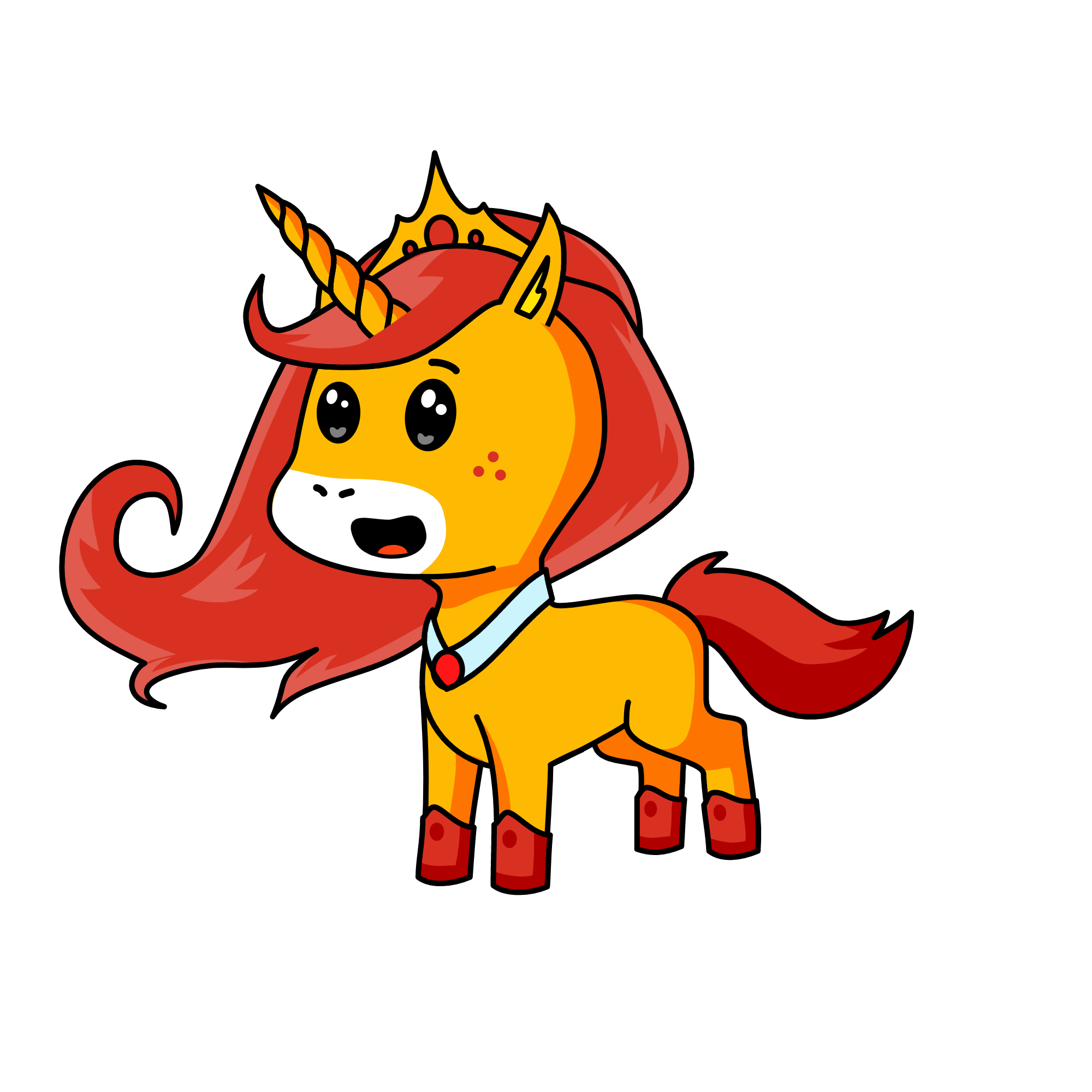 flames, the unicorn