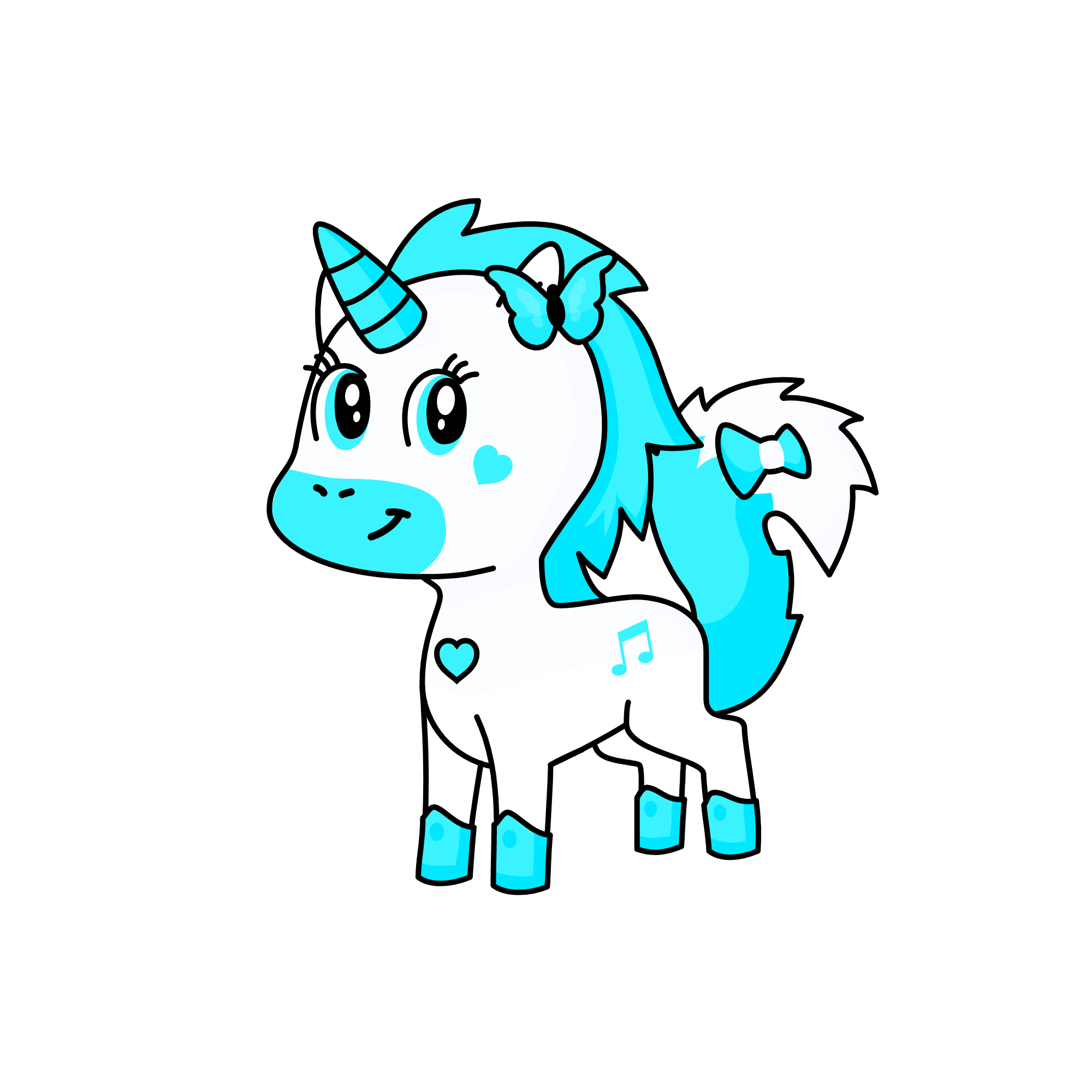 snowy winter, the unicorn