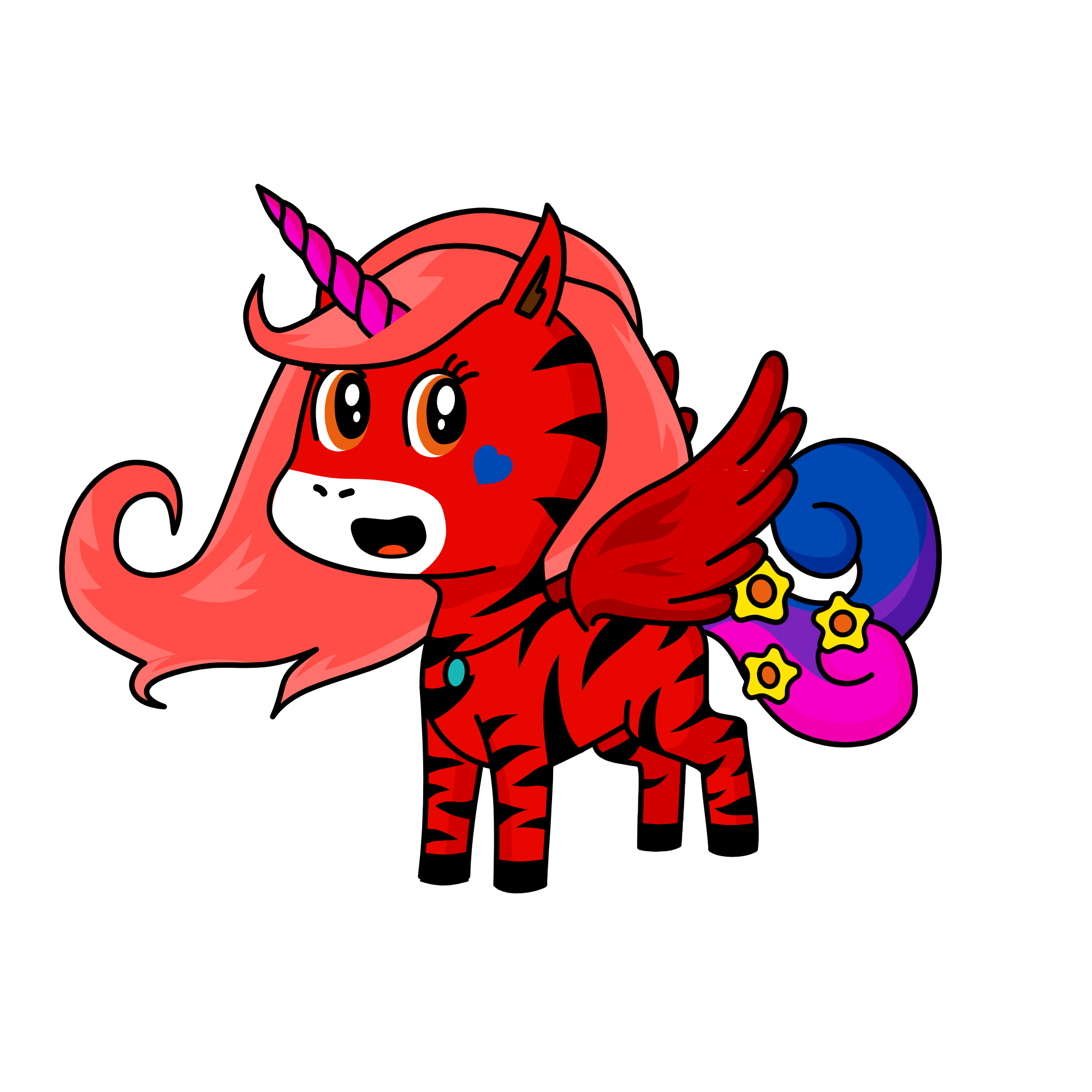 Majestic Red, the unicorn