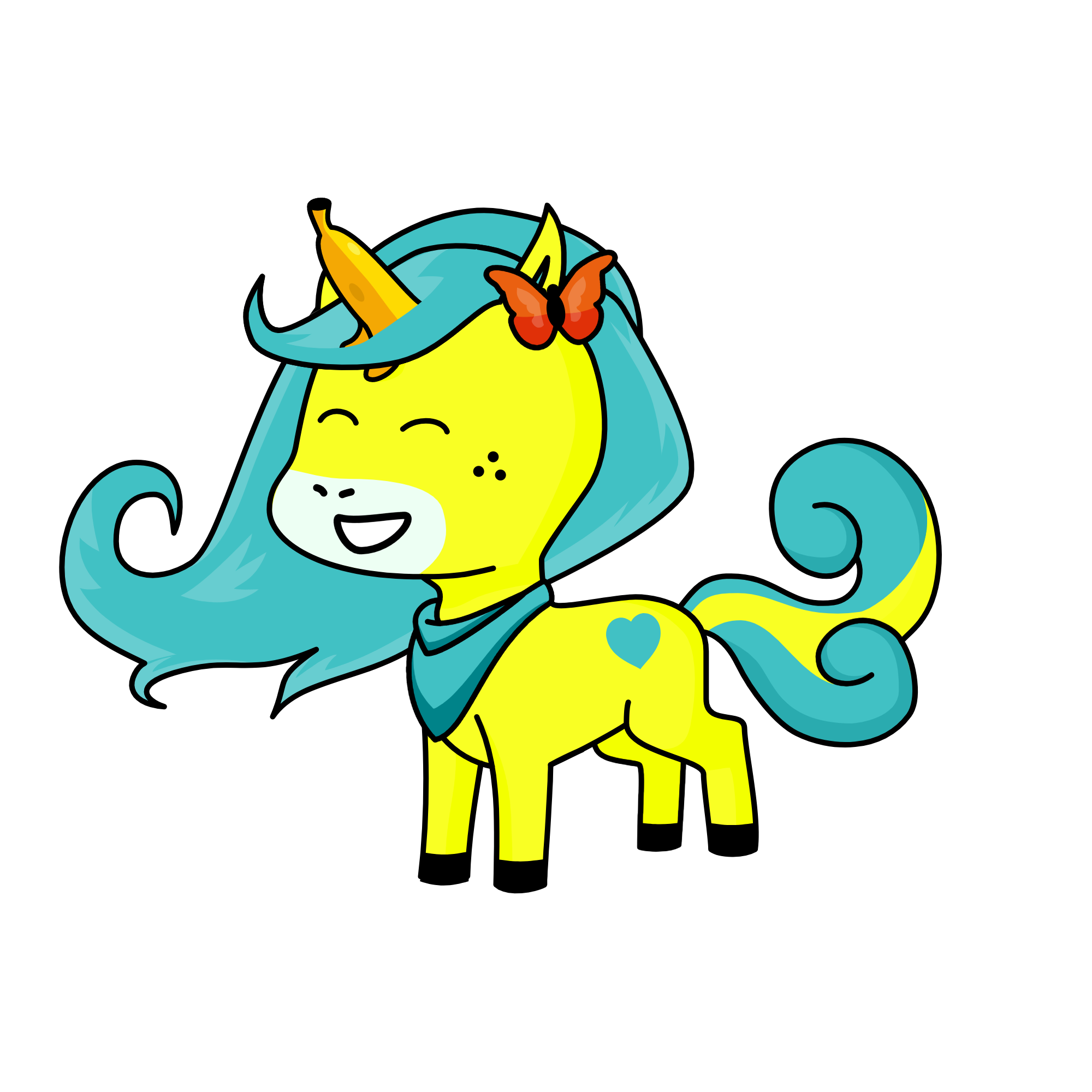 Banana Queen, the unicorn