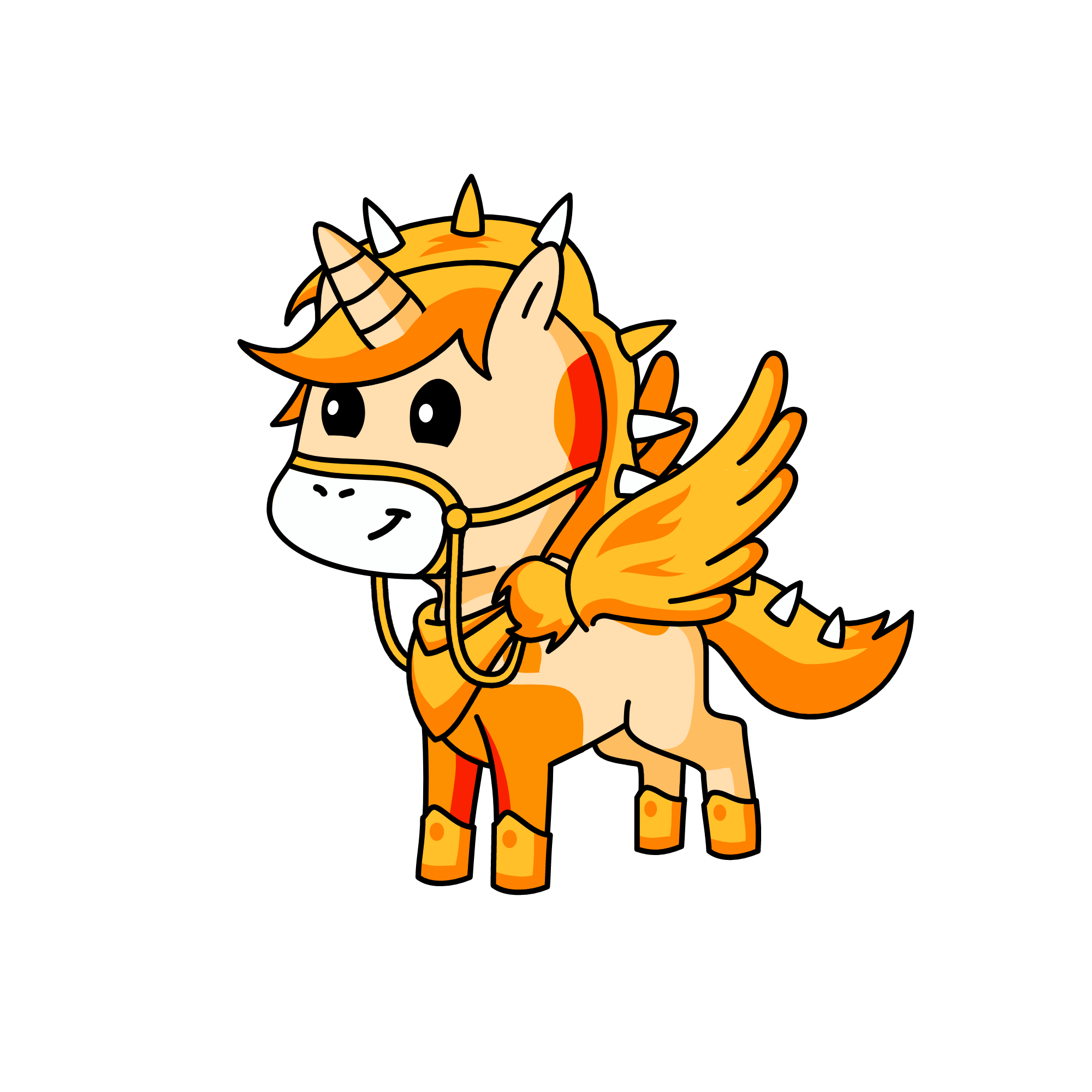 orange, the unicorn