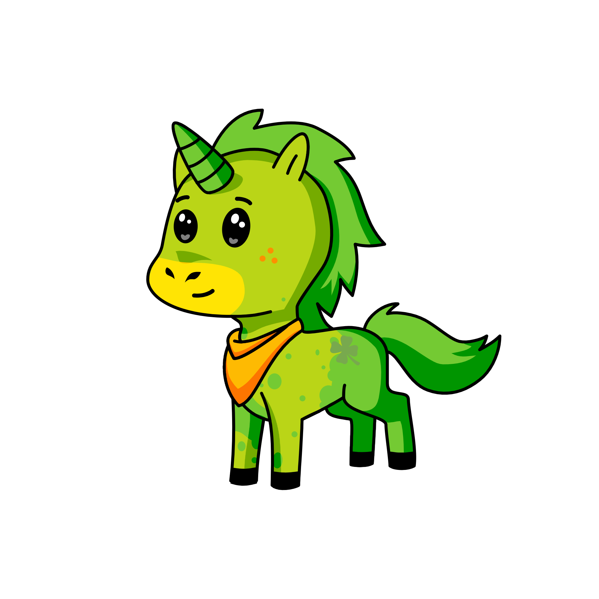 Green, the unicorn