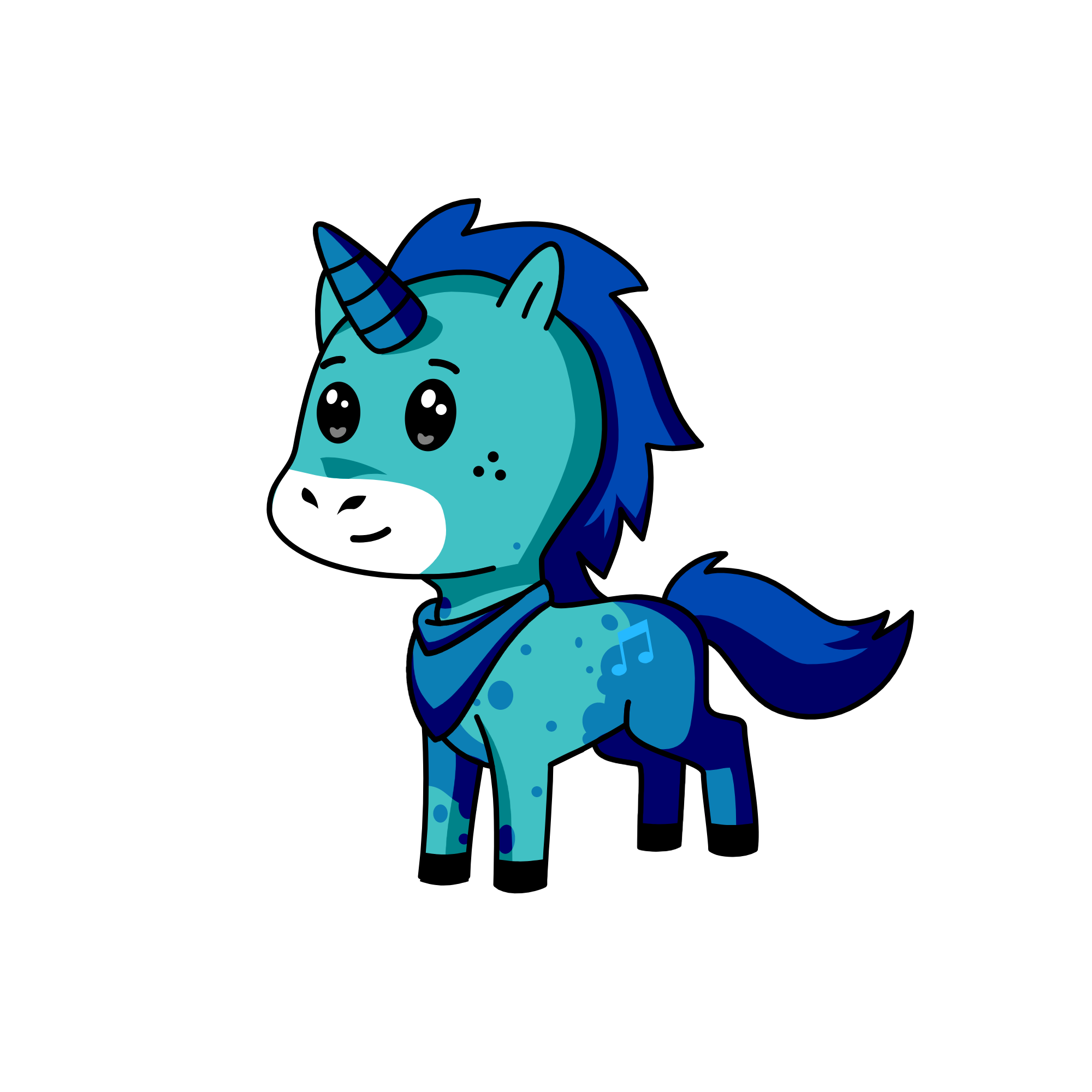 Blue, the unicorn