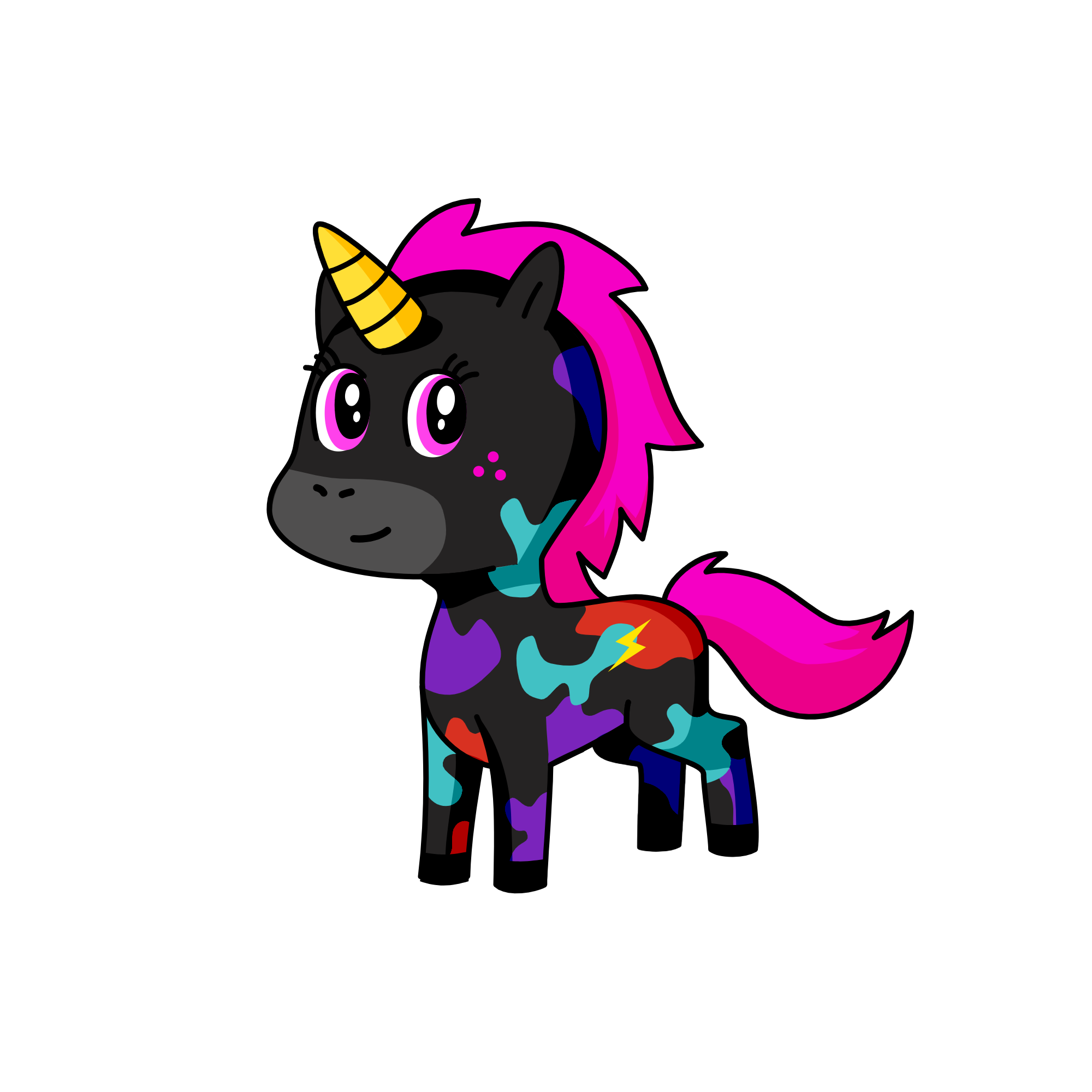black, the unicorn